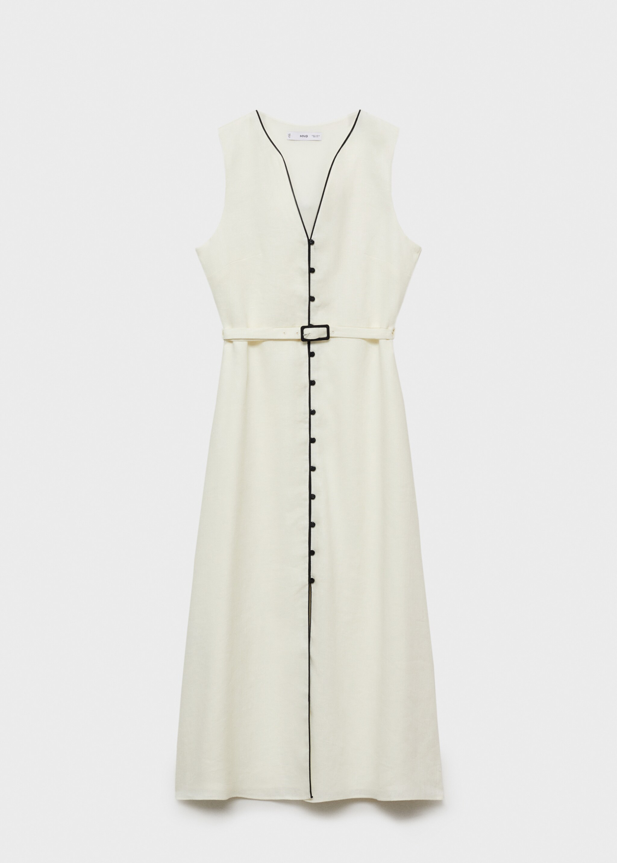 Linen dress with contrasting trim - Article without model