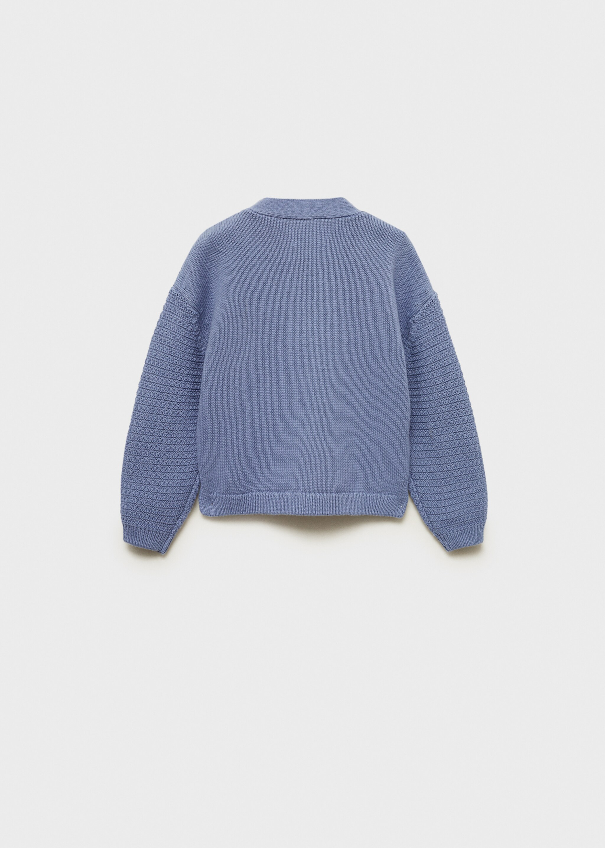 Combination knitted cotton cardigan - Reverse of the article