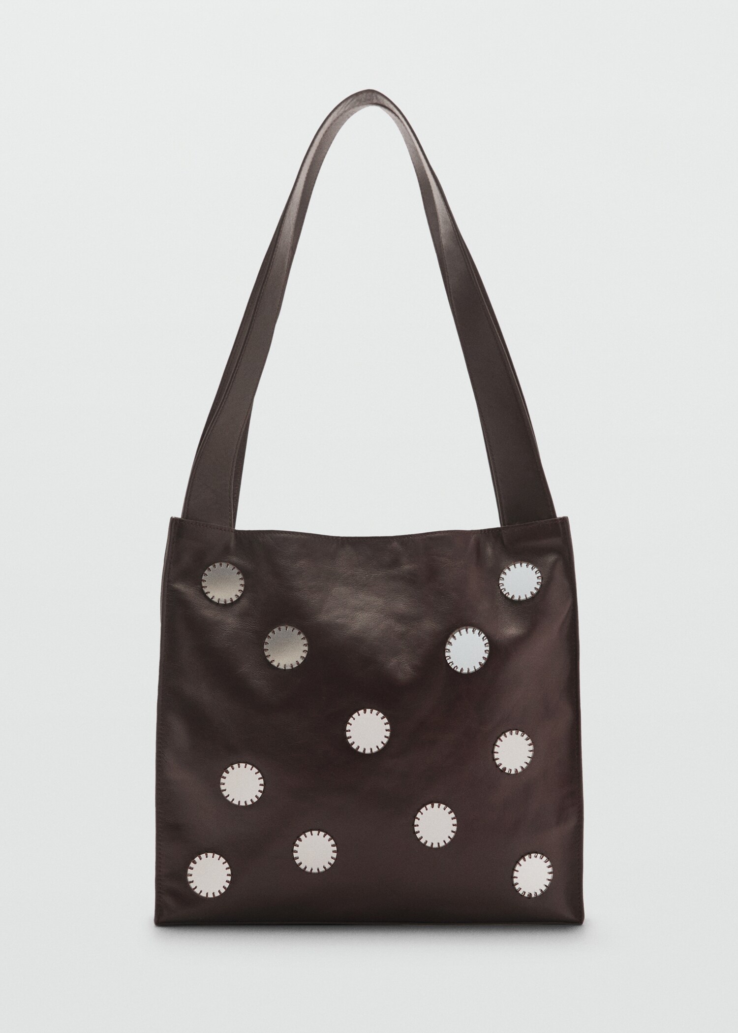 Double-handle leather bag with mirrors - Article without model