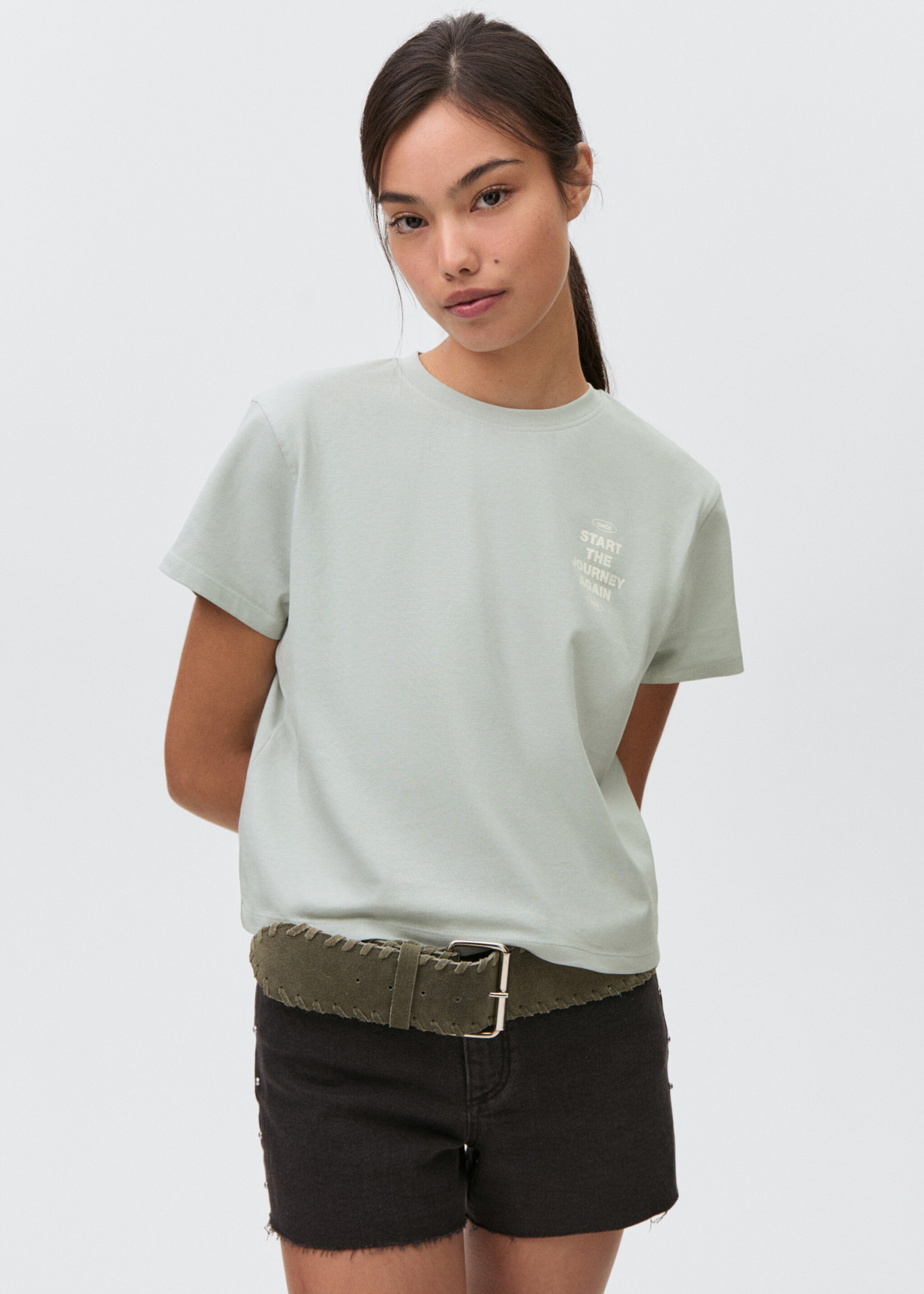 Message cotton T-shirt - Medium plane