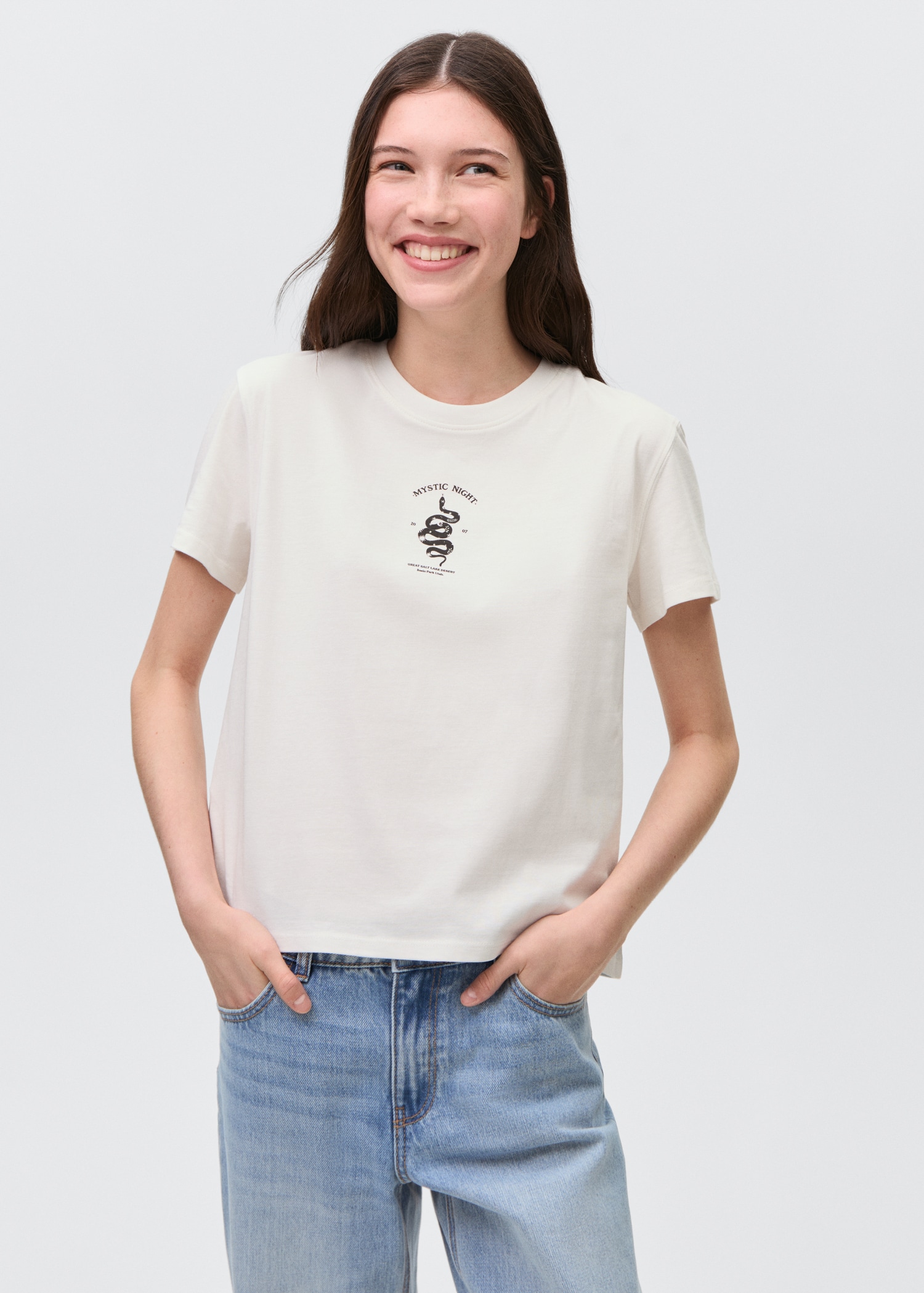 Cotton t-shirt with printed drawing - Medium plane