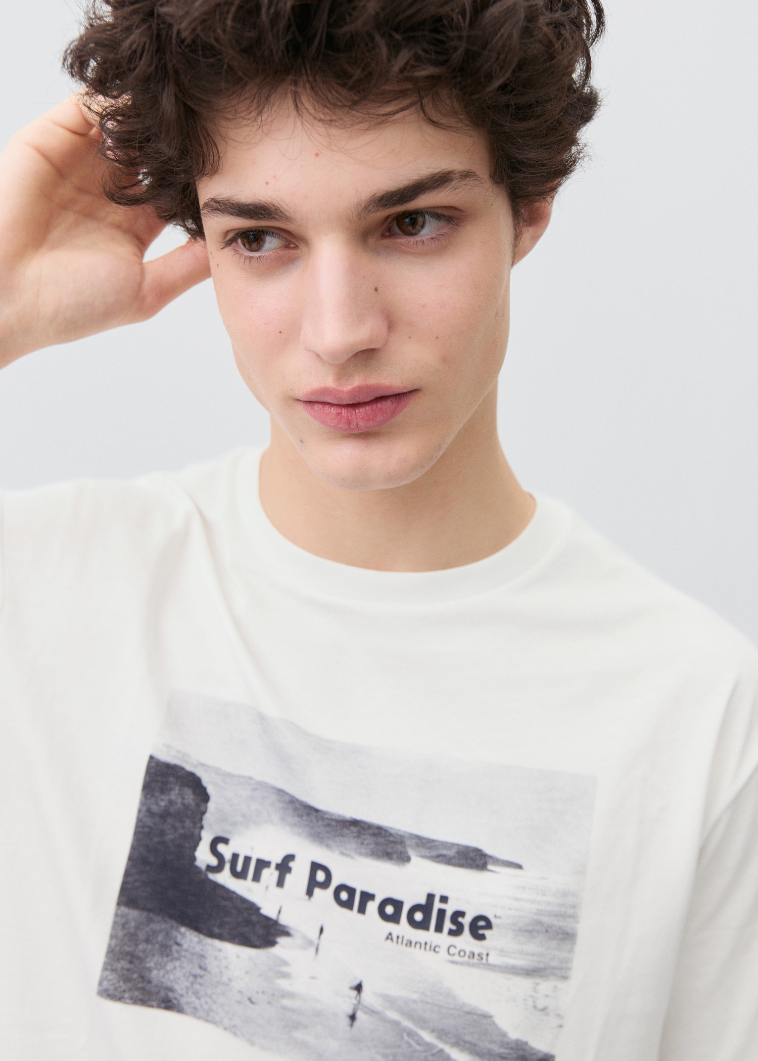 Printed cotton-blend t-shirt - Details of the article 1