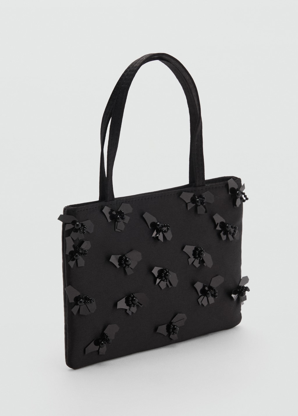 Handbag with flower appliqu - image 2
