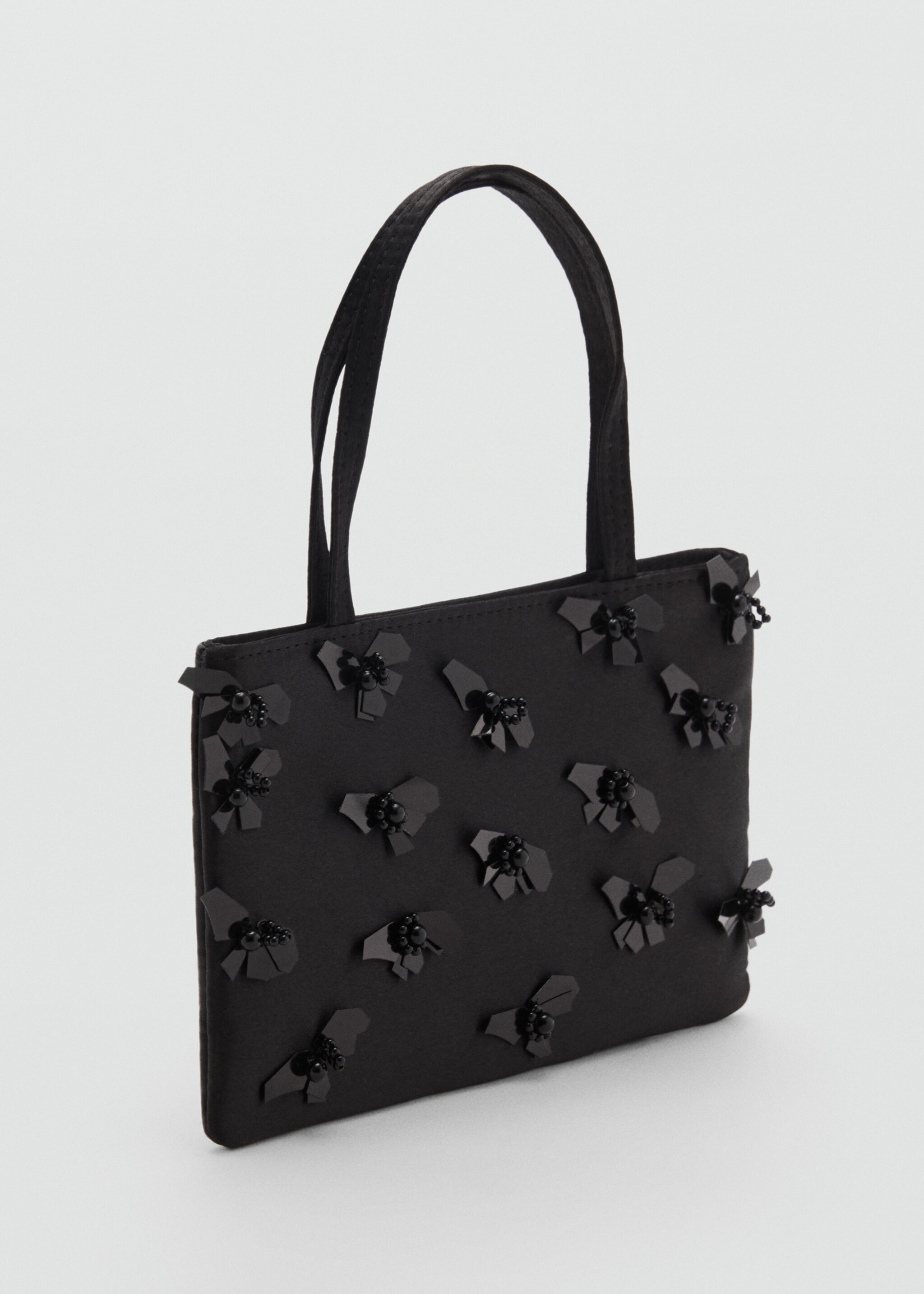 Handbag with flower appliqué - Medium plane