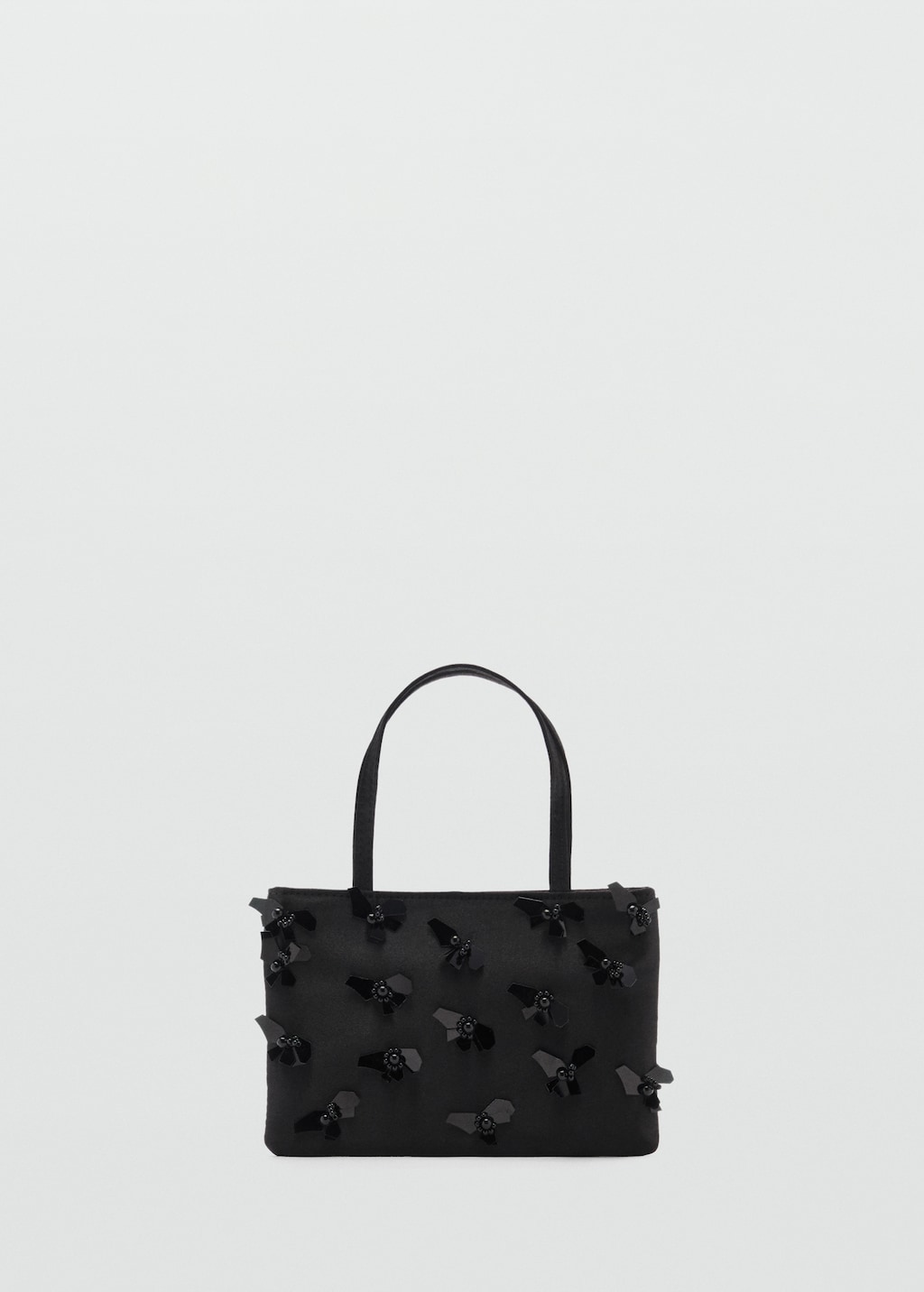 Handbag with flower appliqu