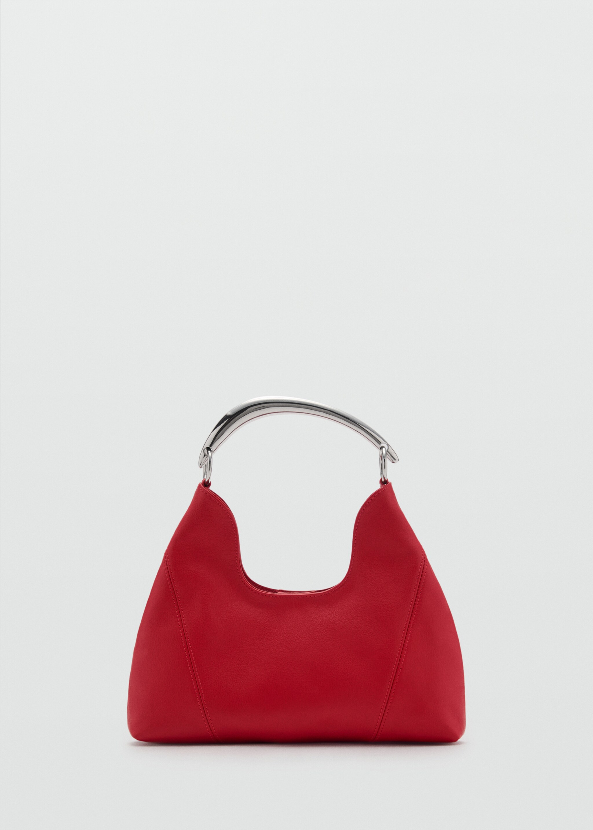 Leather shoulder bag with metal handle - Article without model