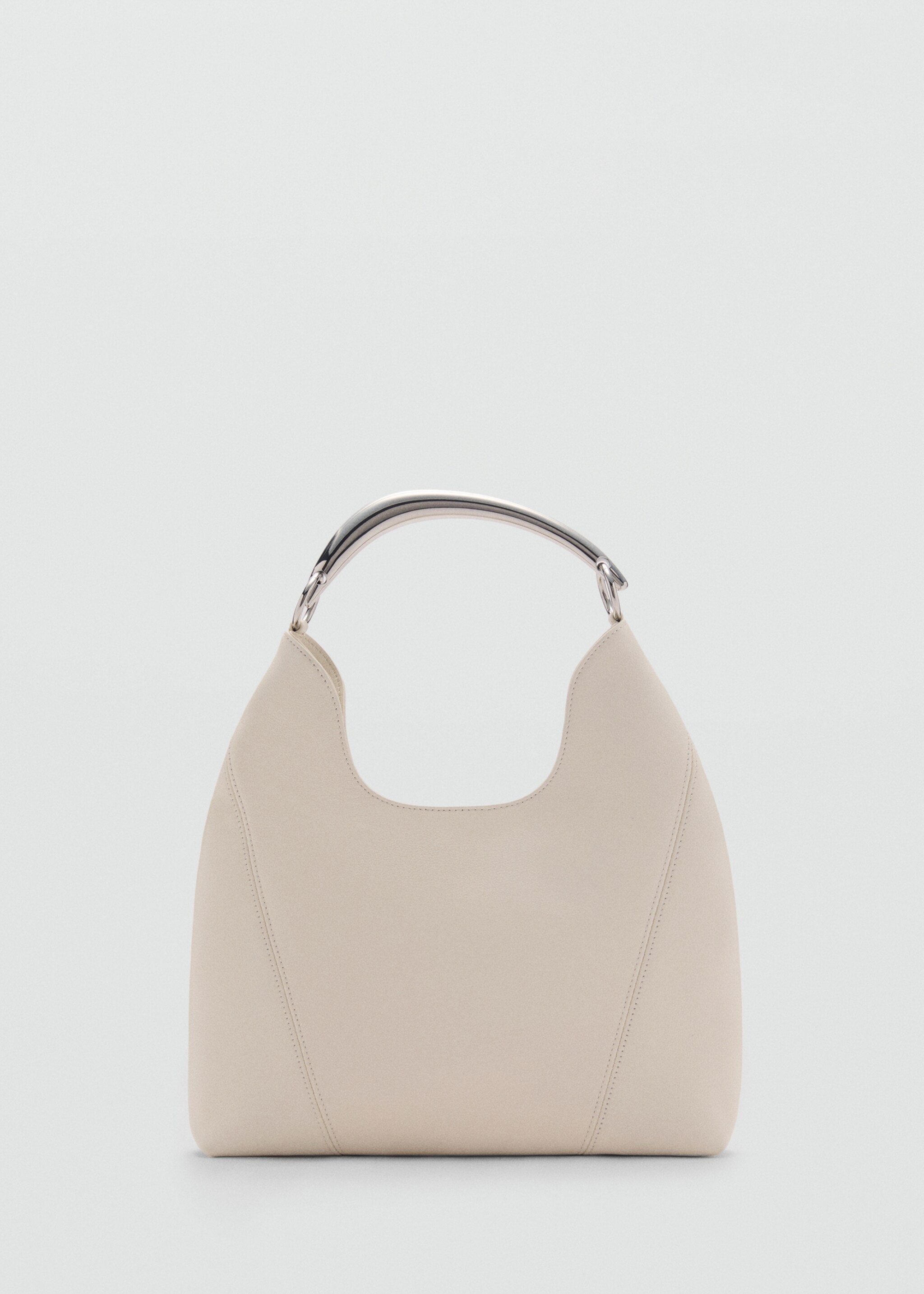 Leather shoulder bag with metal handle - Article without model