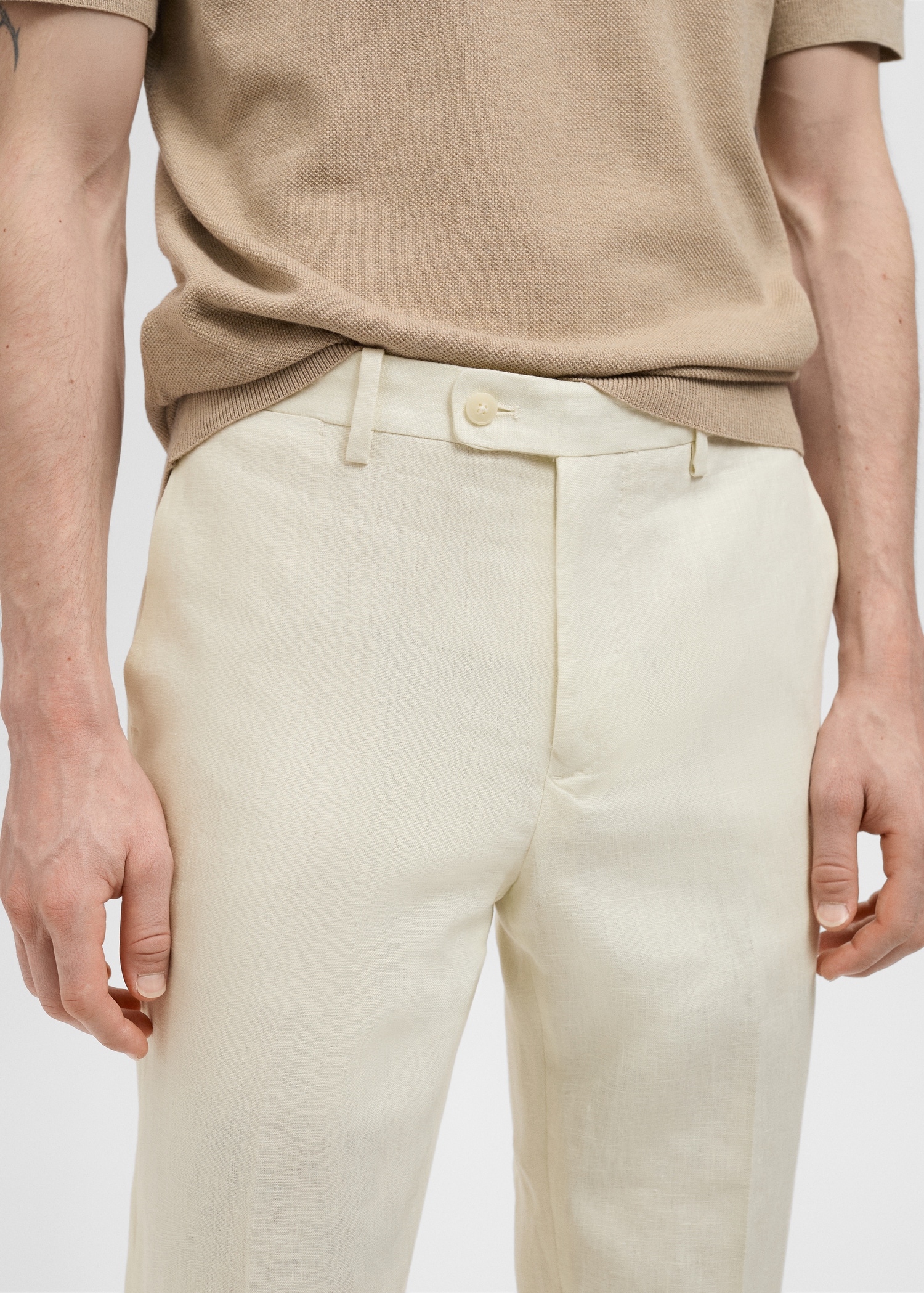 Spodnie garniturowe Amalfi slim fit z 100% lnu - Szczegóły artykułu 1