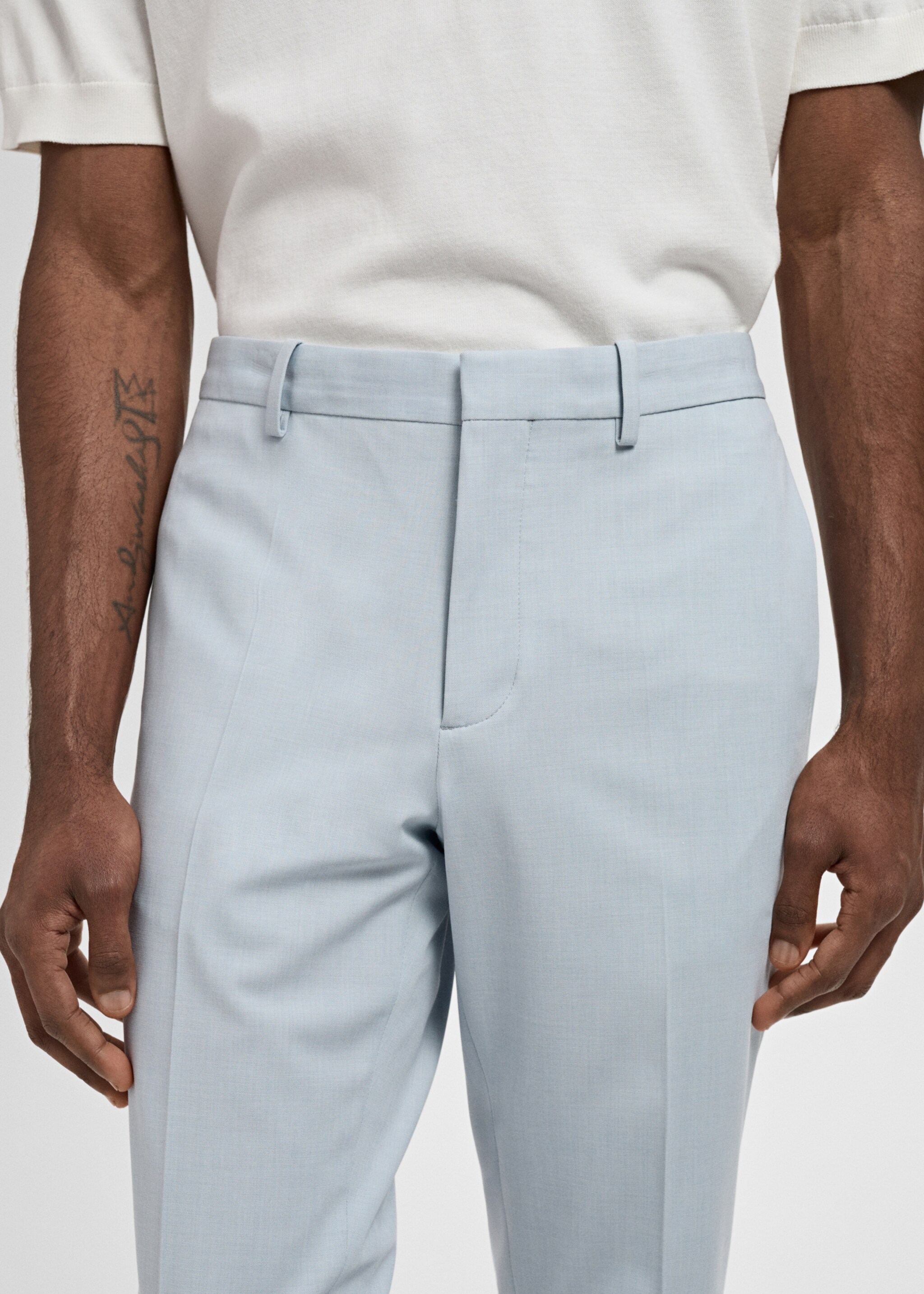 Stretch fabric super slim-fit suit trousers - Details of the article 1