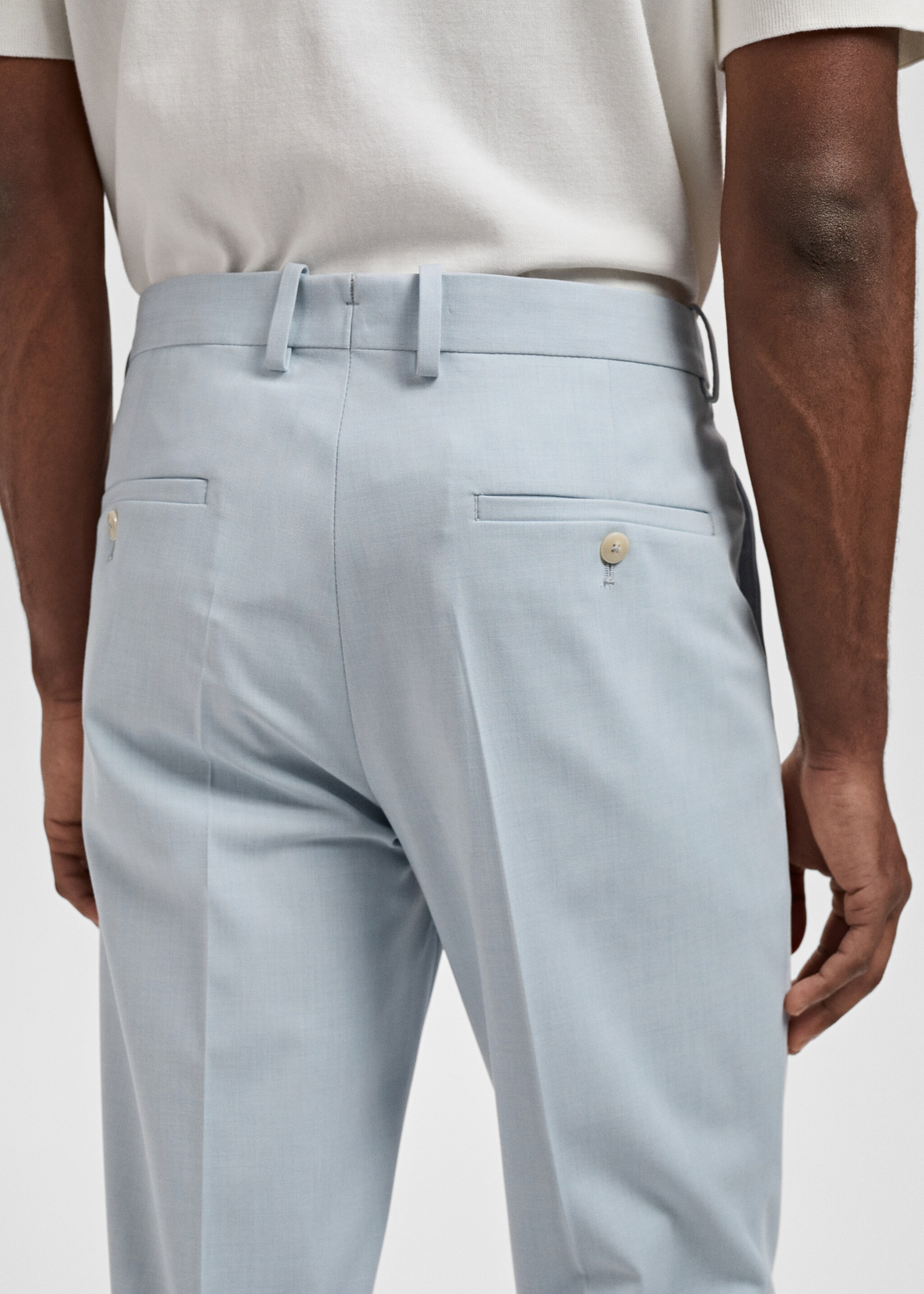 Stretch fabric super slim-fit suit trousers - Details of the article 2
