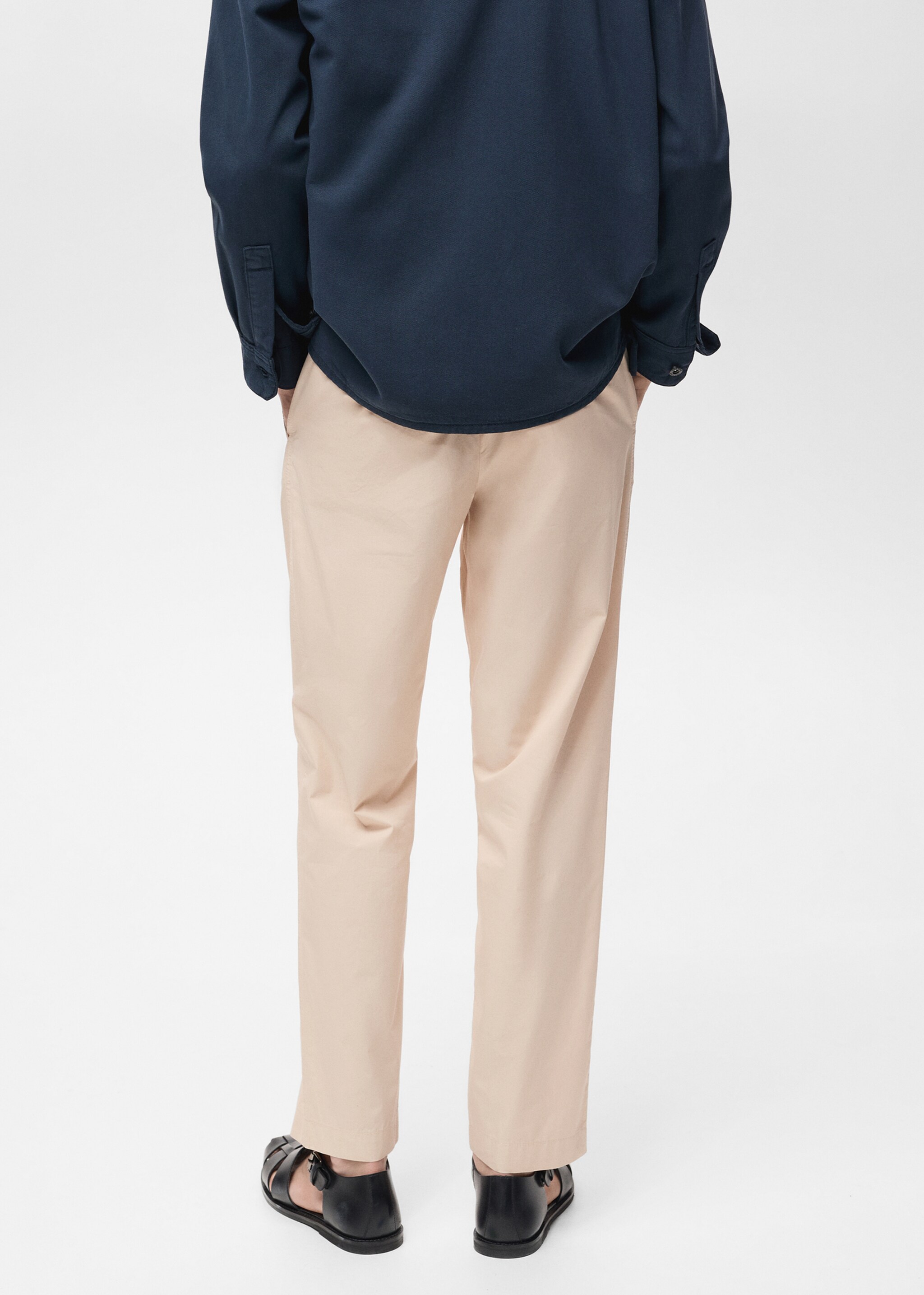 Poplin cotton trousers - Reverse of the article