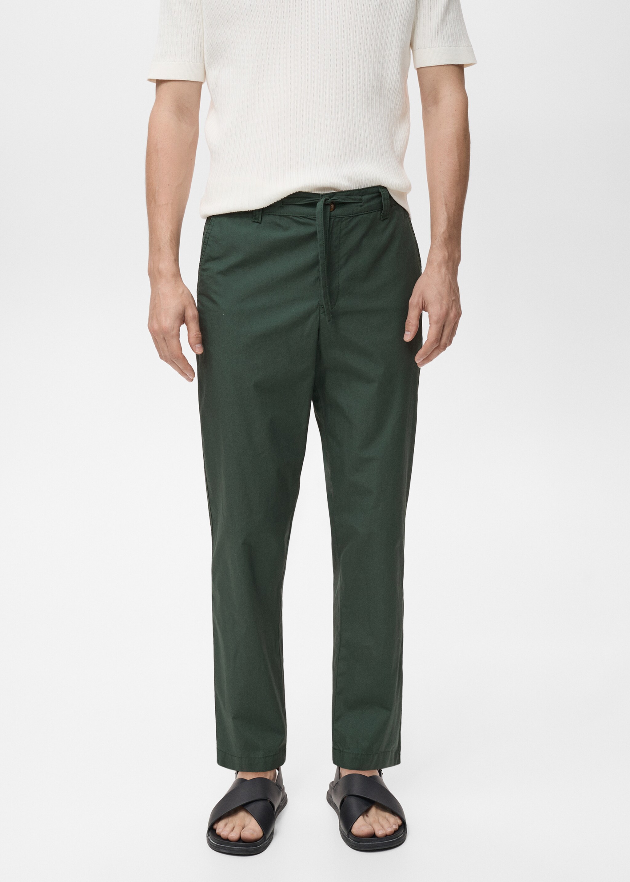 Pantalon en popeline de coton - Plan moyen