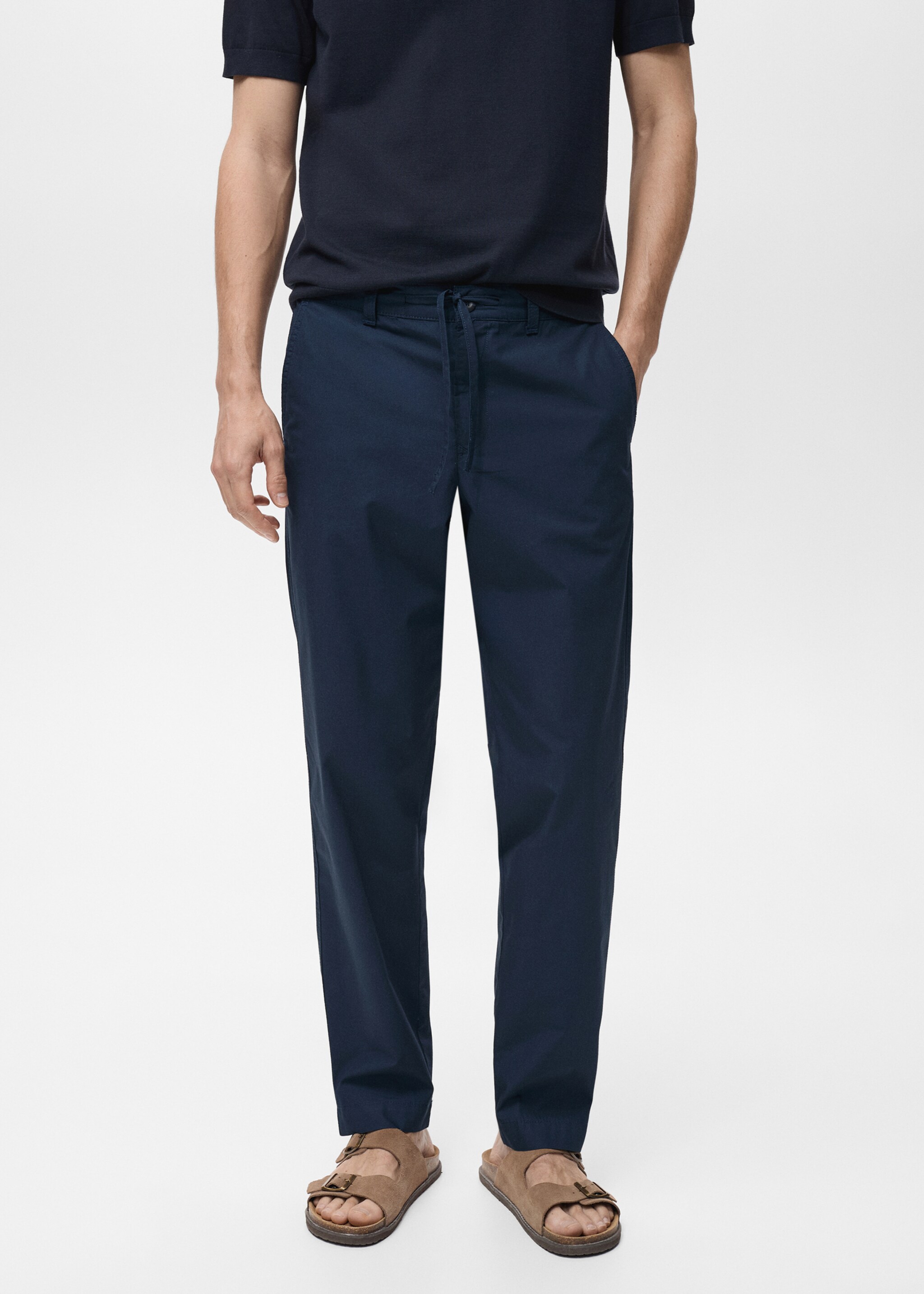 Poplin cotton trousers - Medium plane
