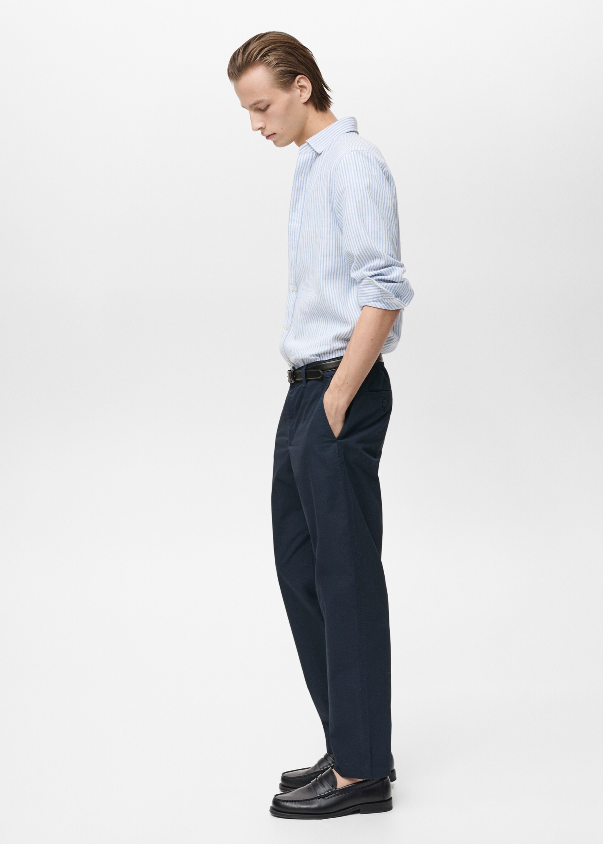 Cotton pants with adjustable drawstring - Details of the article 2