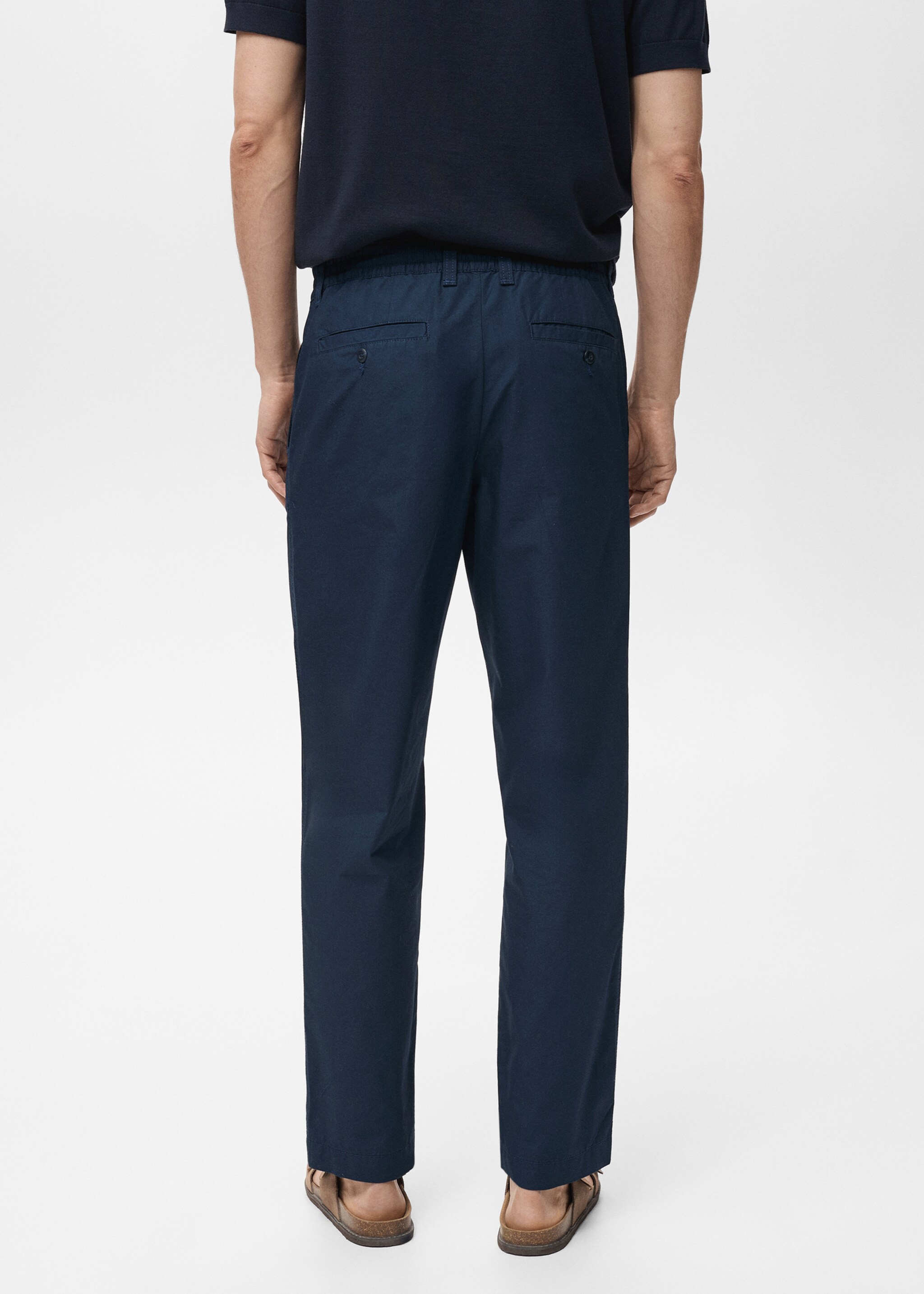 Poplin cotton trousers - Reverse of the article