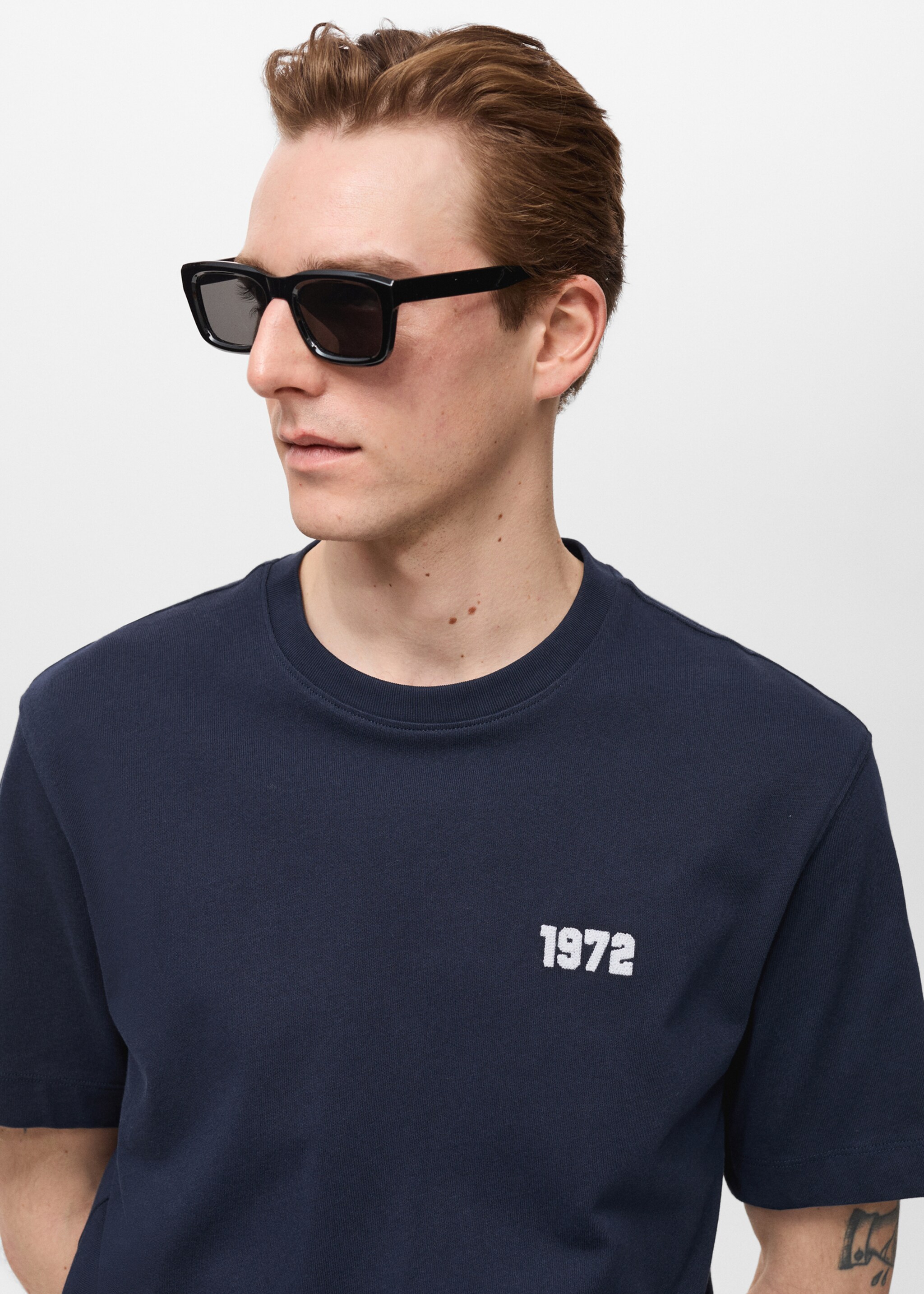 Embroidered cotton T-shirt - Details of the article 1