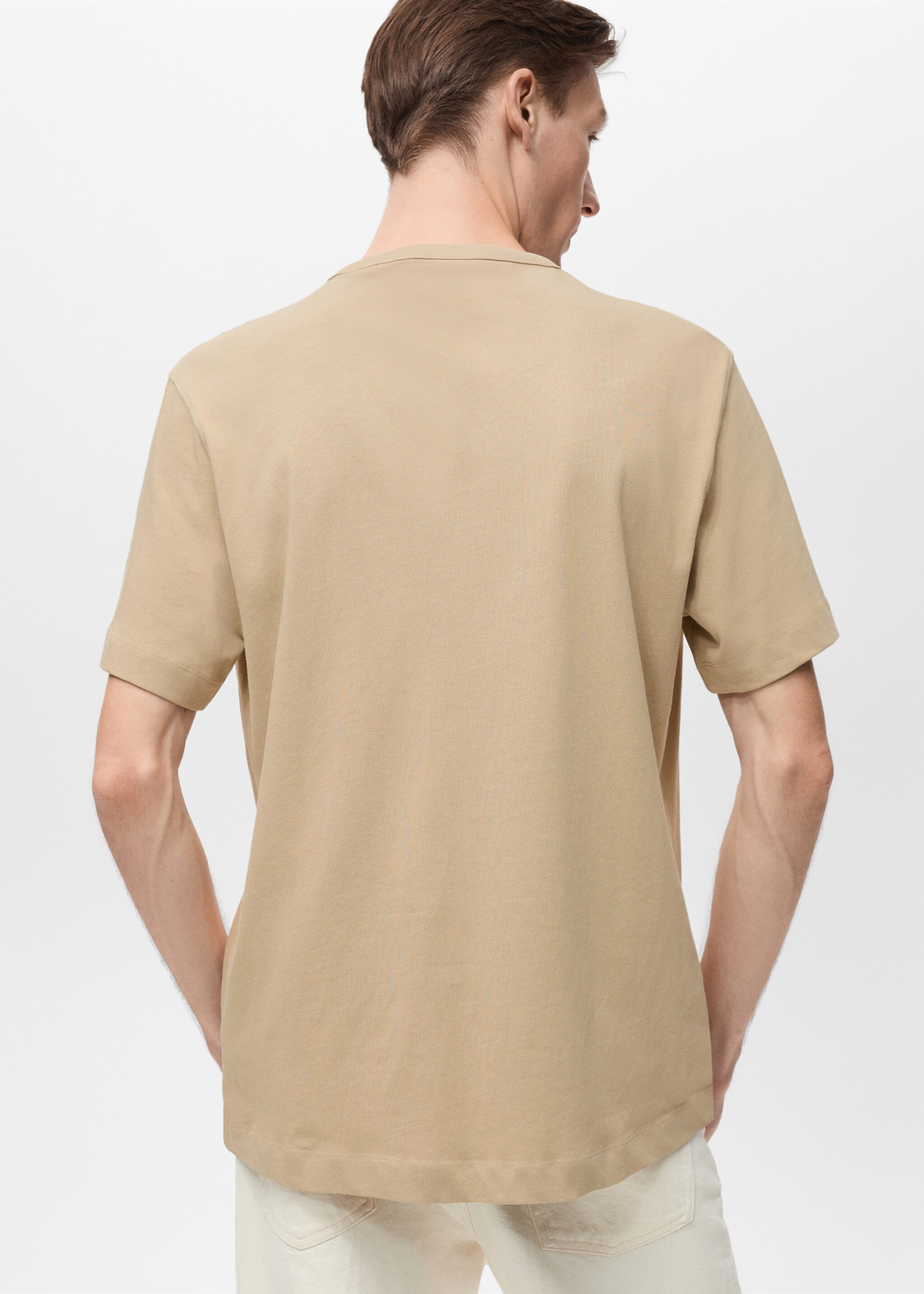Embroidered detail cotton T-shirt - Reverse of the article