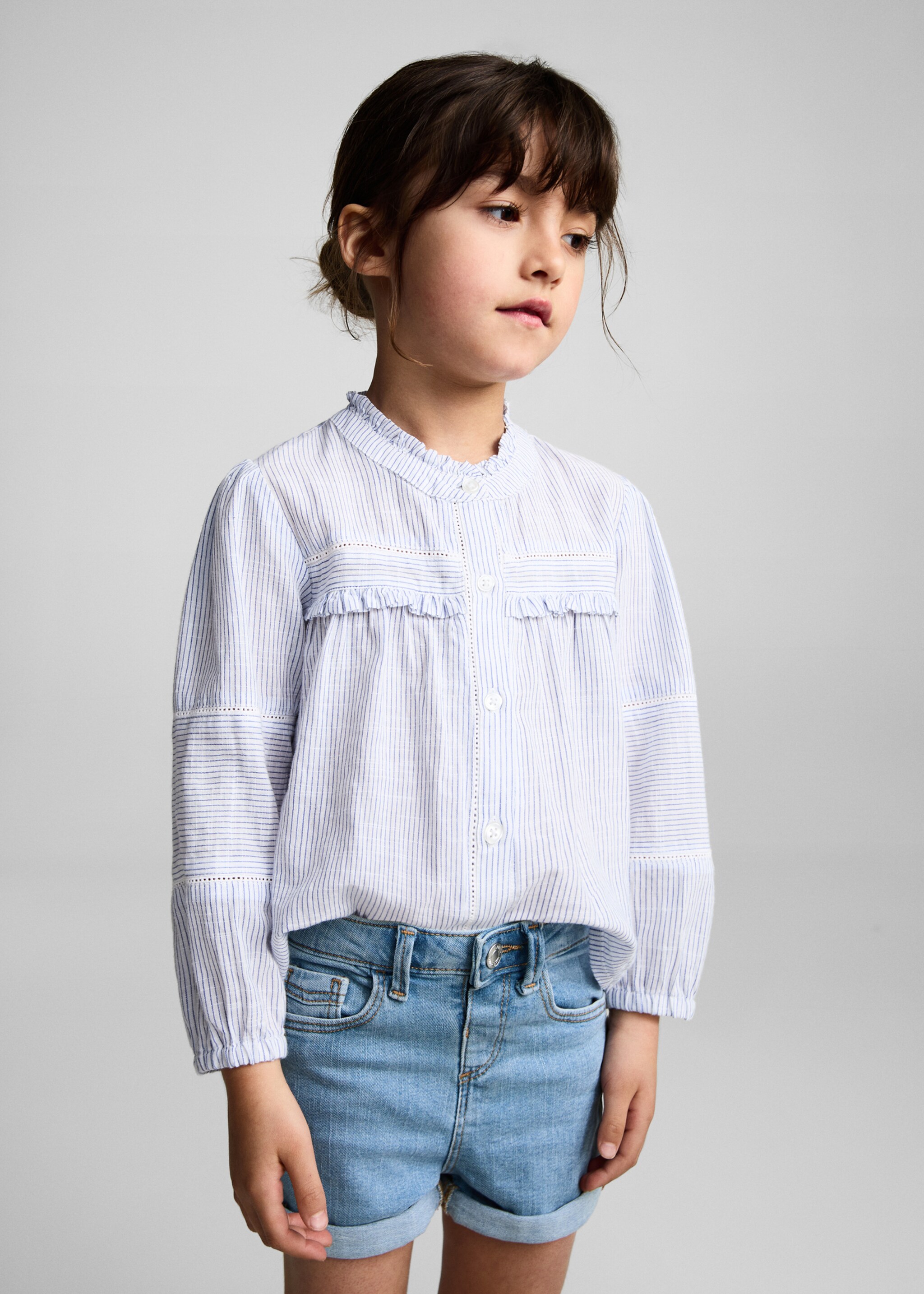 Denim turn-up shorts - Medium plane