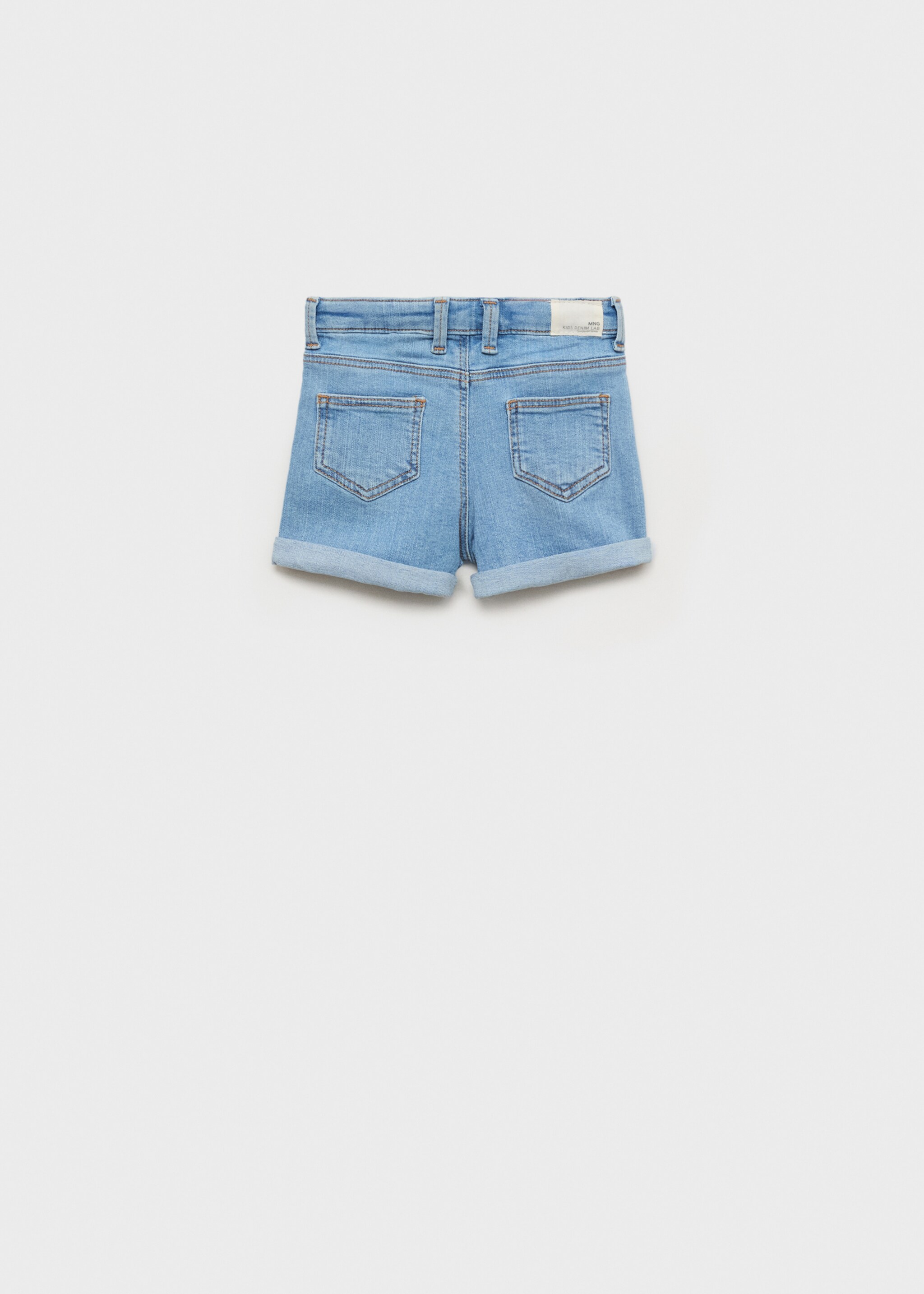 Denim turn-up shorts - Reverse of the article