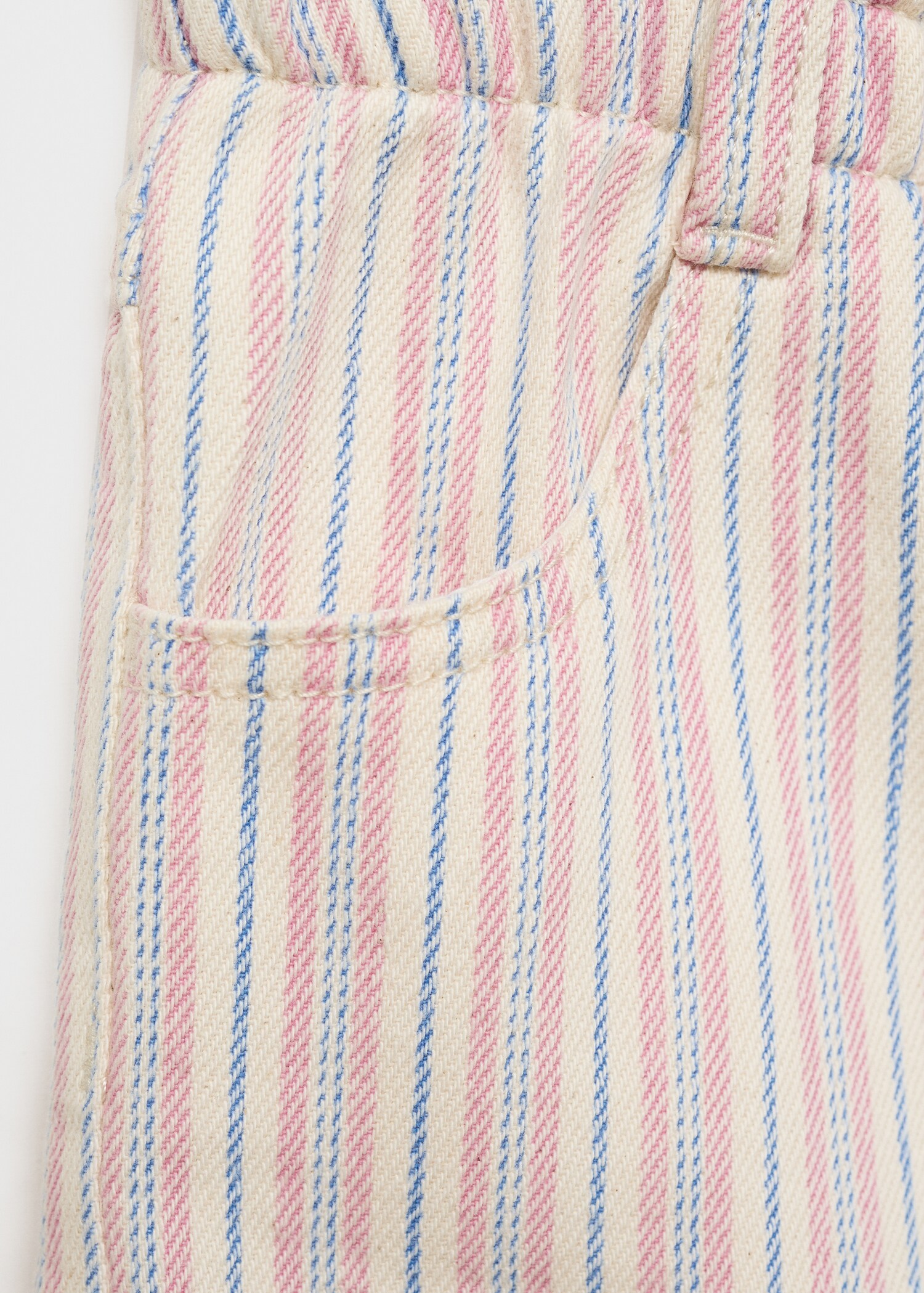 Gestreepte denim shorts - Detail van het artikel 0