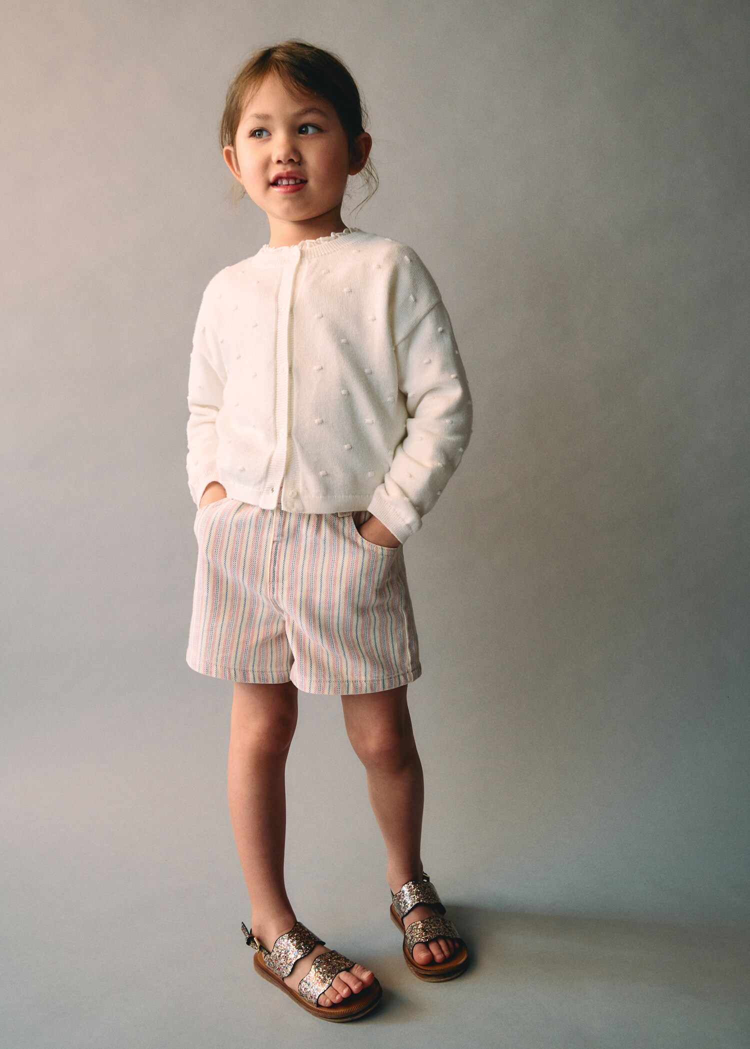 Gestreepte denim shorts - Detail van het artikel 5