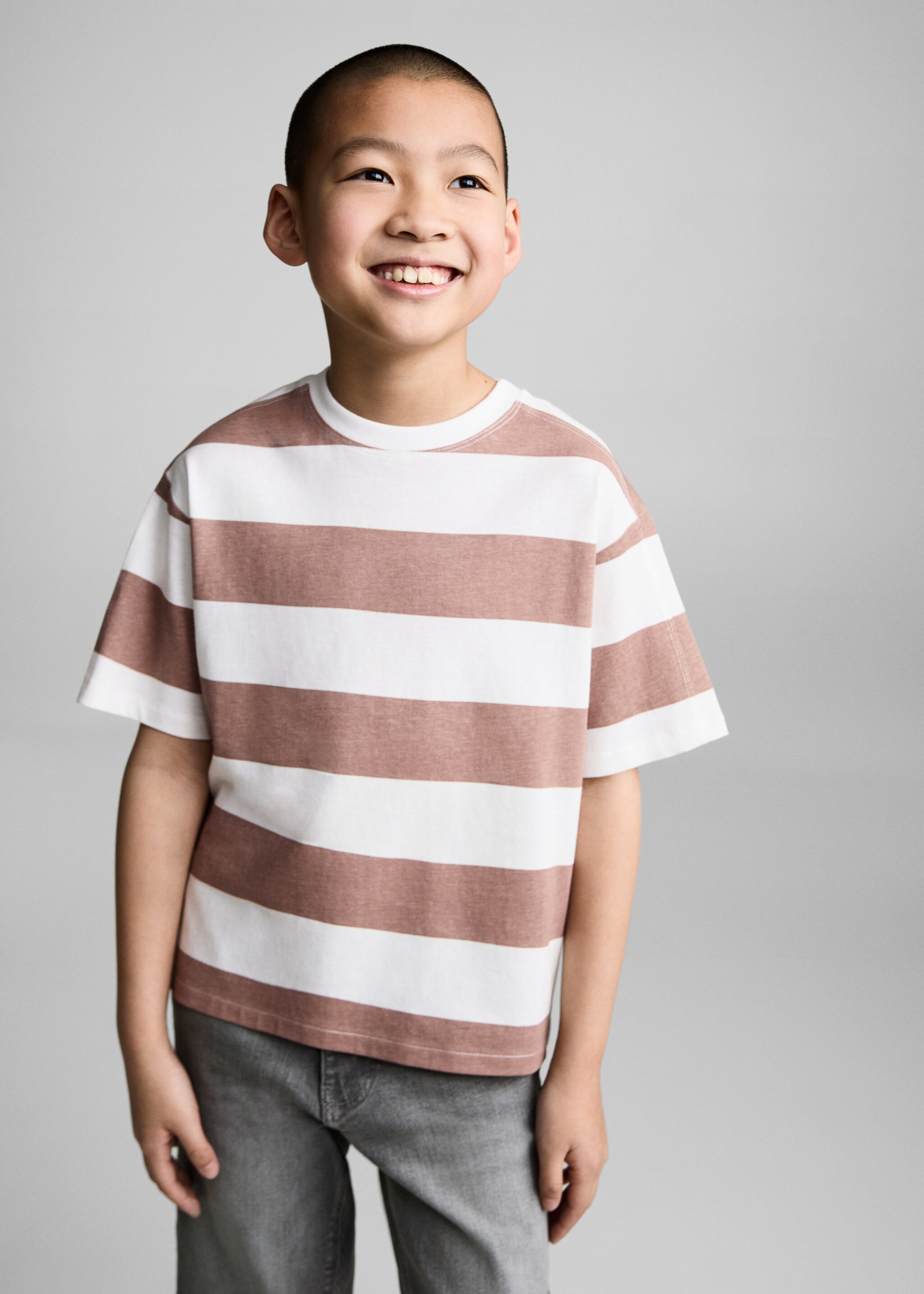 Camiseta algodón rayas - Plano medio