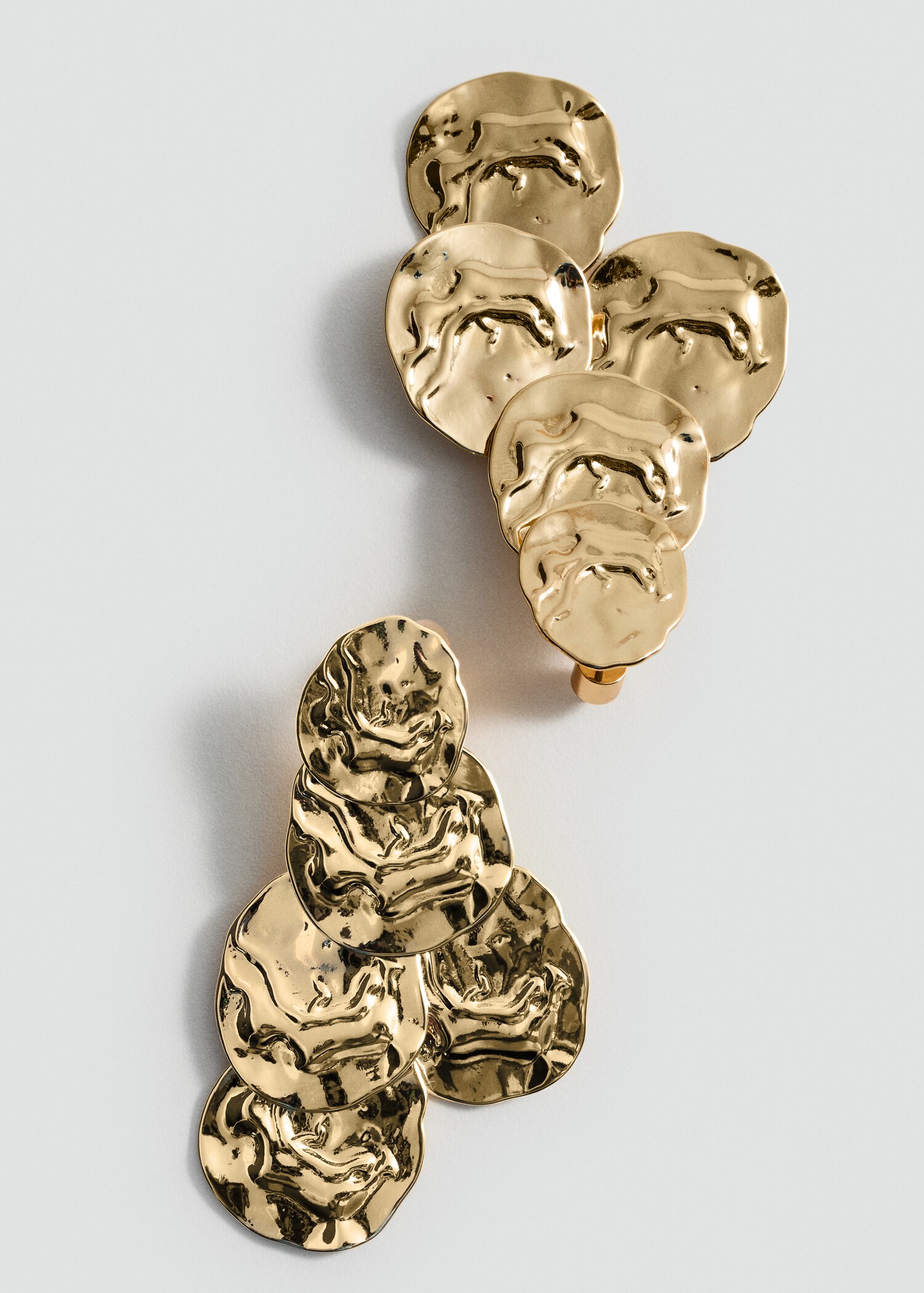 Textured coin pendant earrings - Medium plane