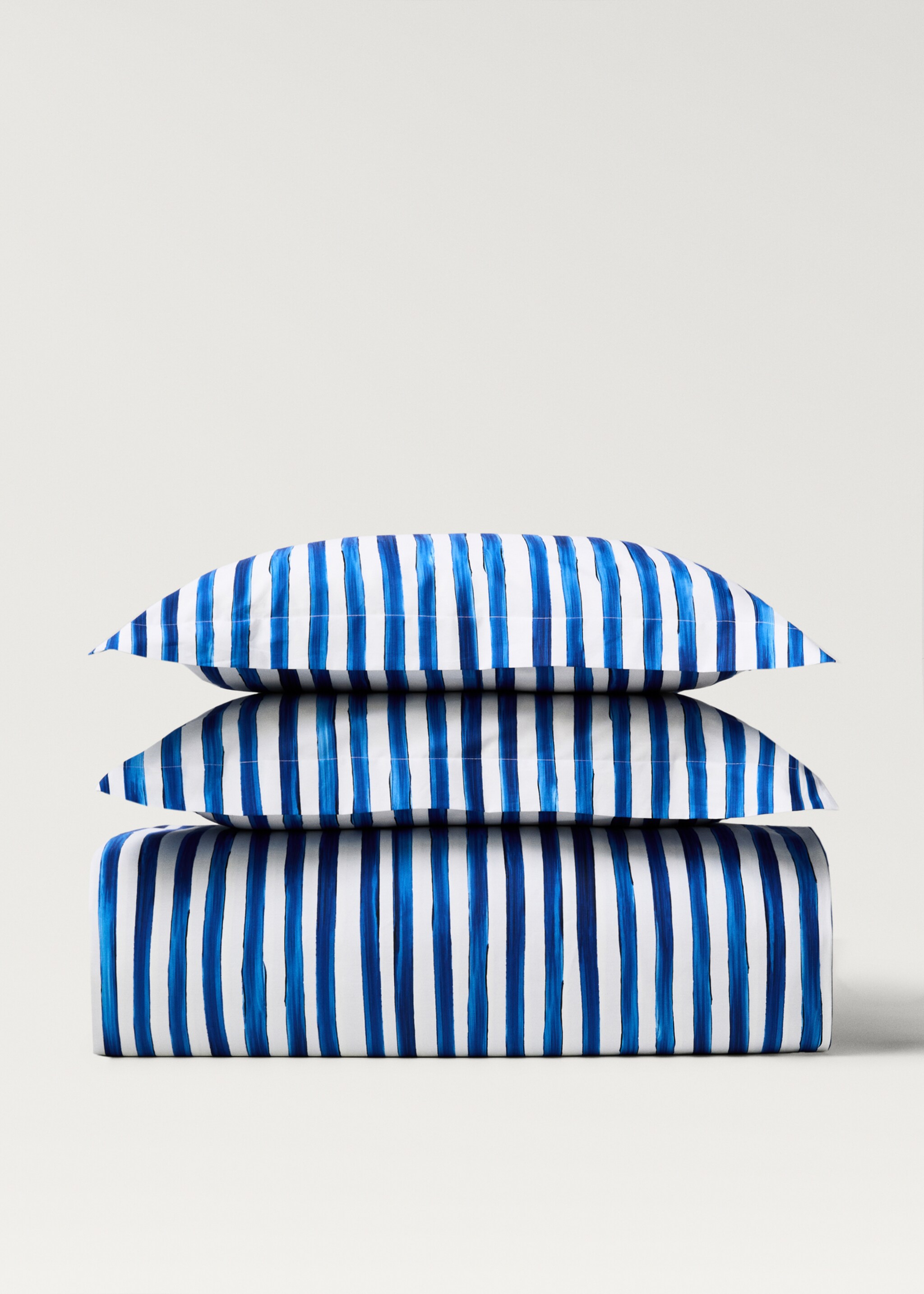 Cotton percale striped watercolour duvet cover for 135/140 cm bed - Article without model