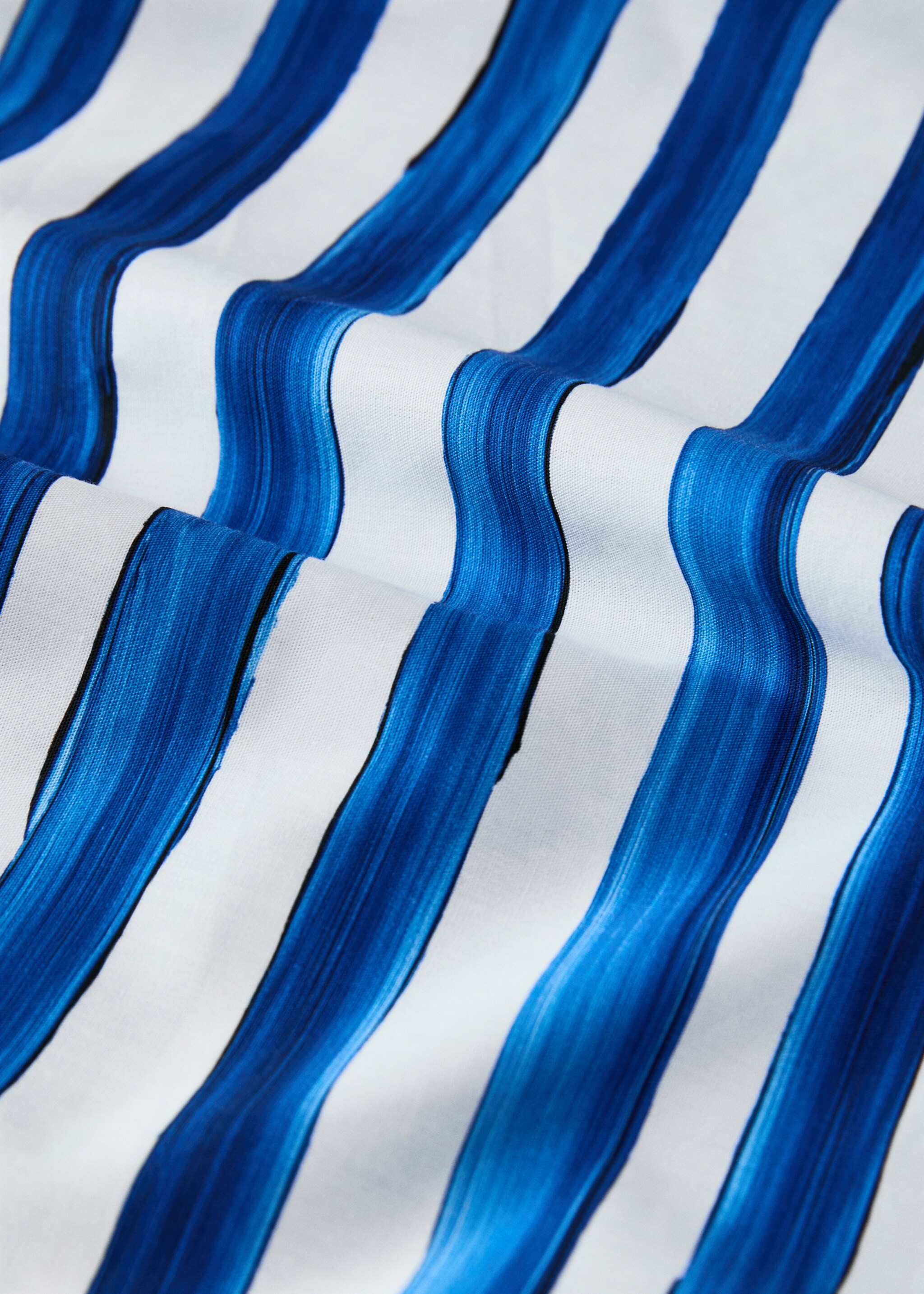 Cotton percale striped watercolour duvet cover for 150/160 cm bed - Details of the article 1