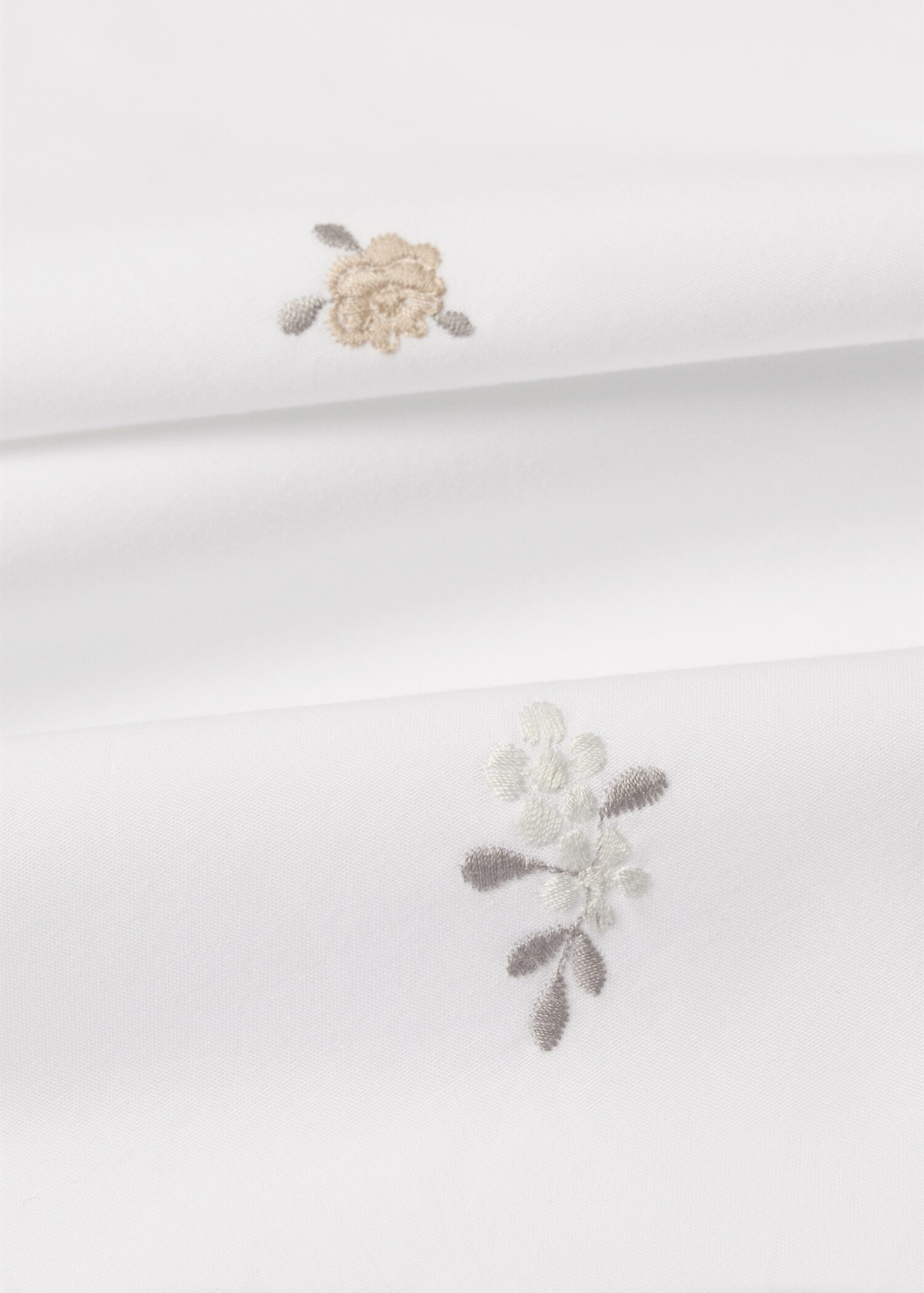 Housse de couette enfant percale de coton fleur brodée lit 90 cm - Détail de l'article 1