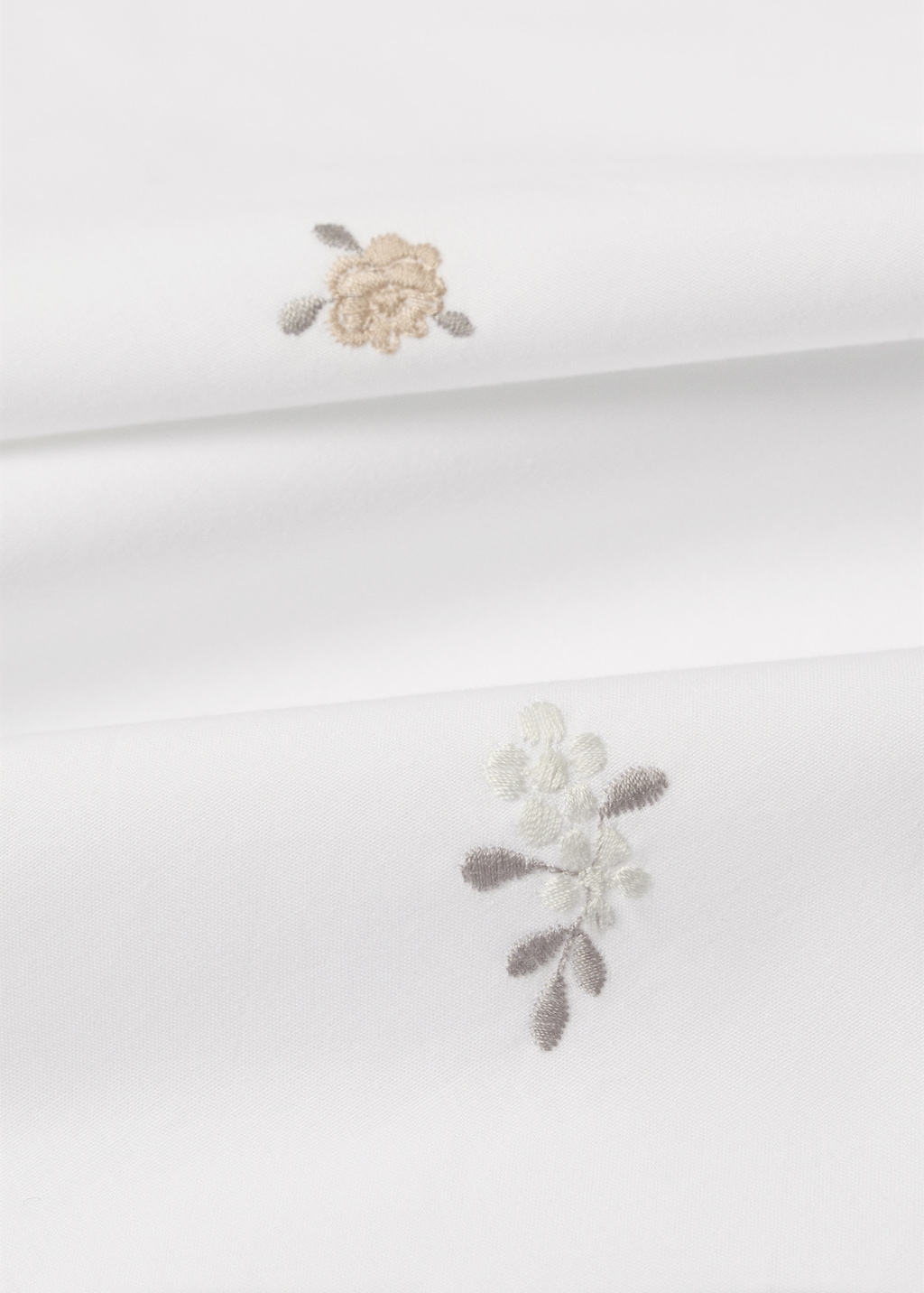 Cotton percale embroidered-flower children's duvet cover for 90 cm bed