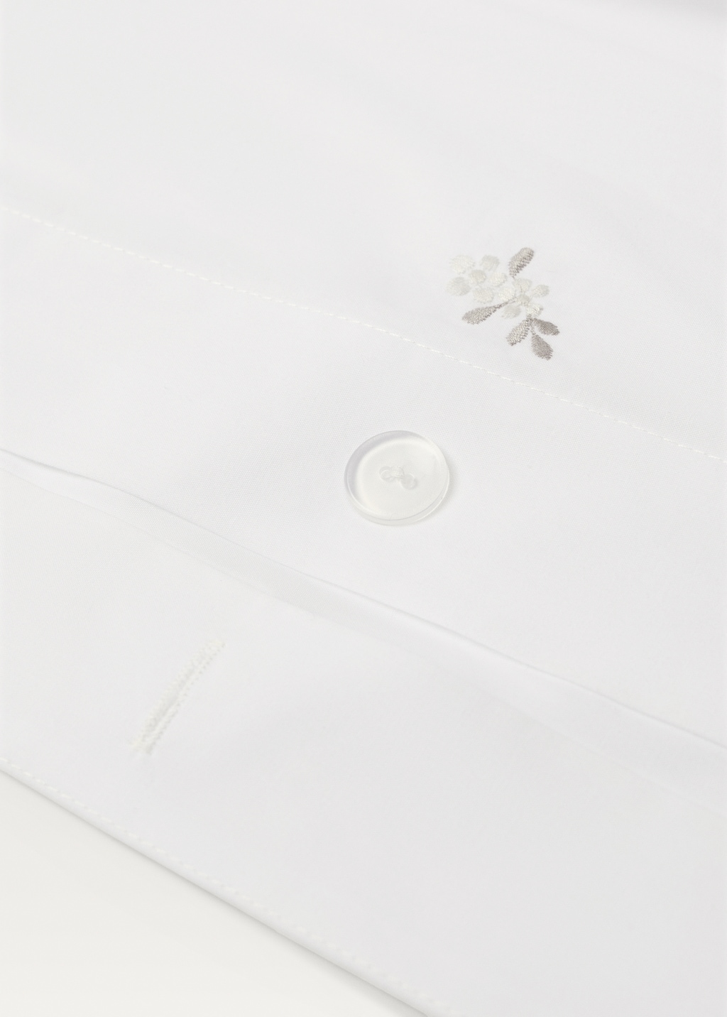 Cotton percale embroidered-flower children's duvet cover for 90 cm bed