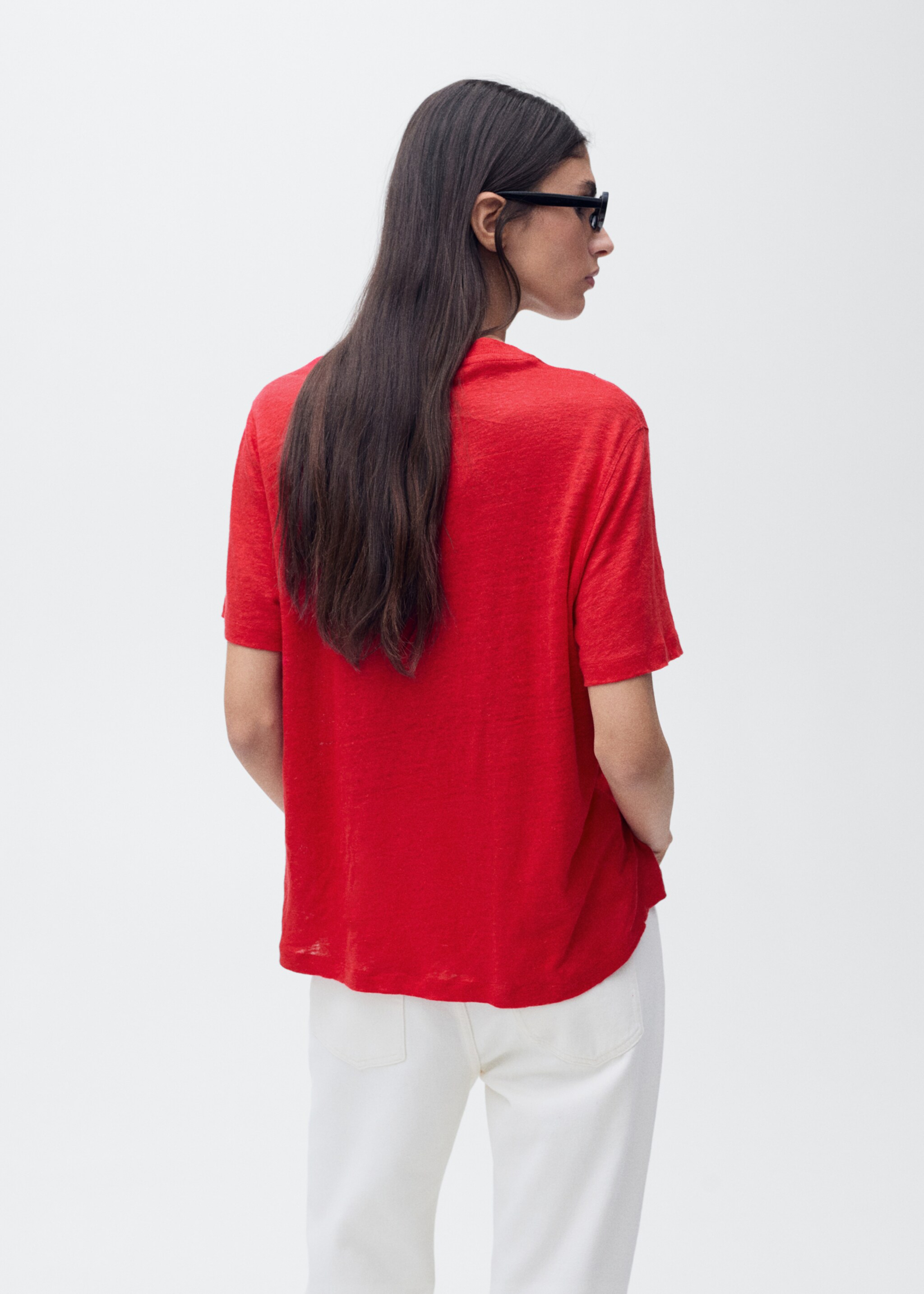 Short-sleeved linen t-shirt - Reverse of the article