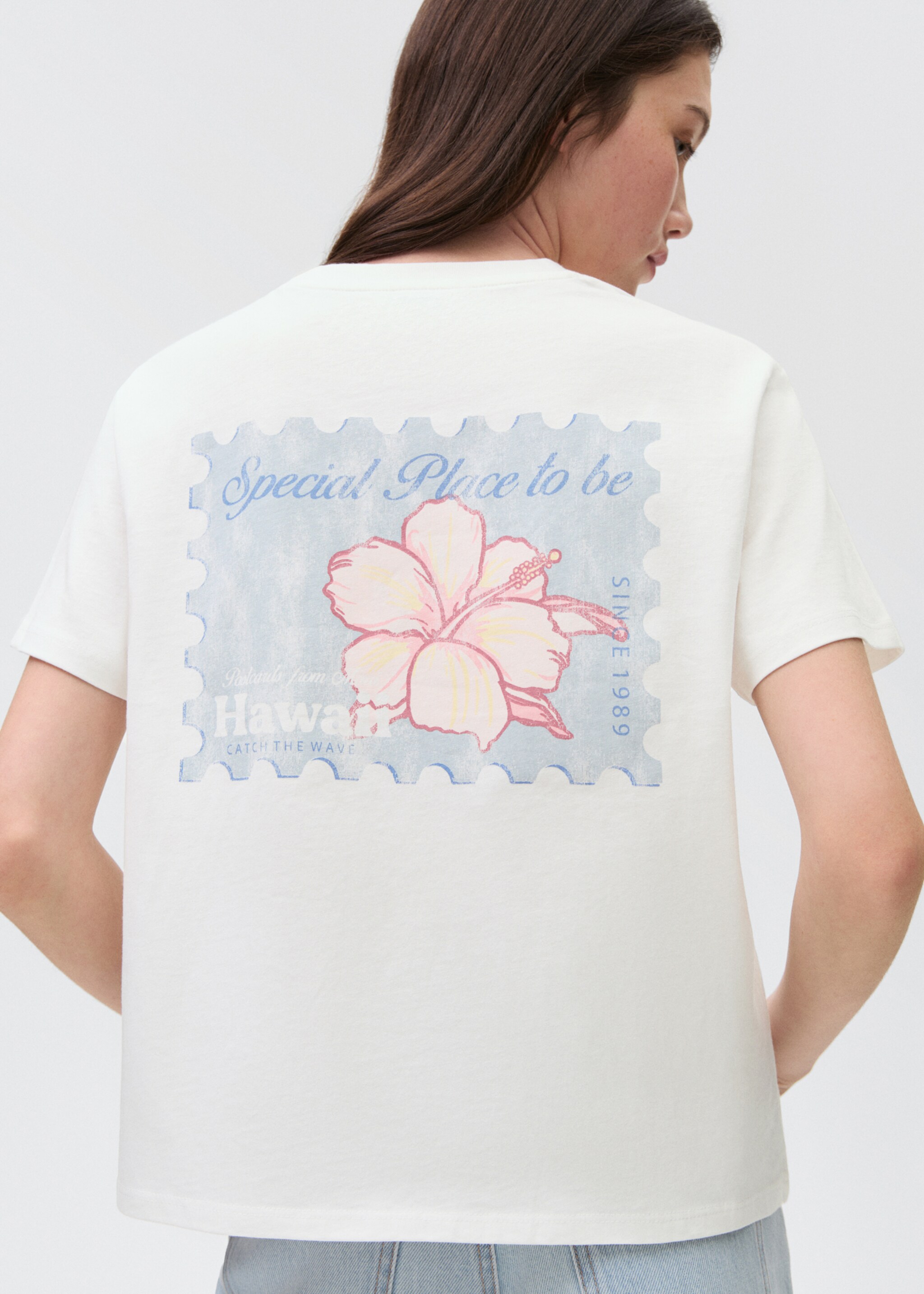 T-shirt tryckt teckning - Artikelns baksida
