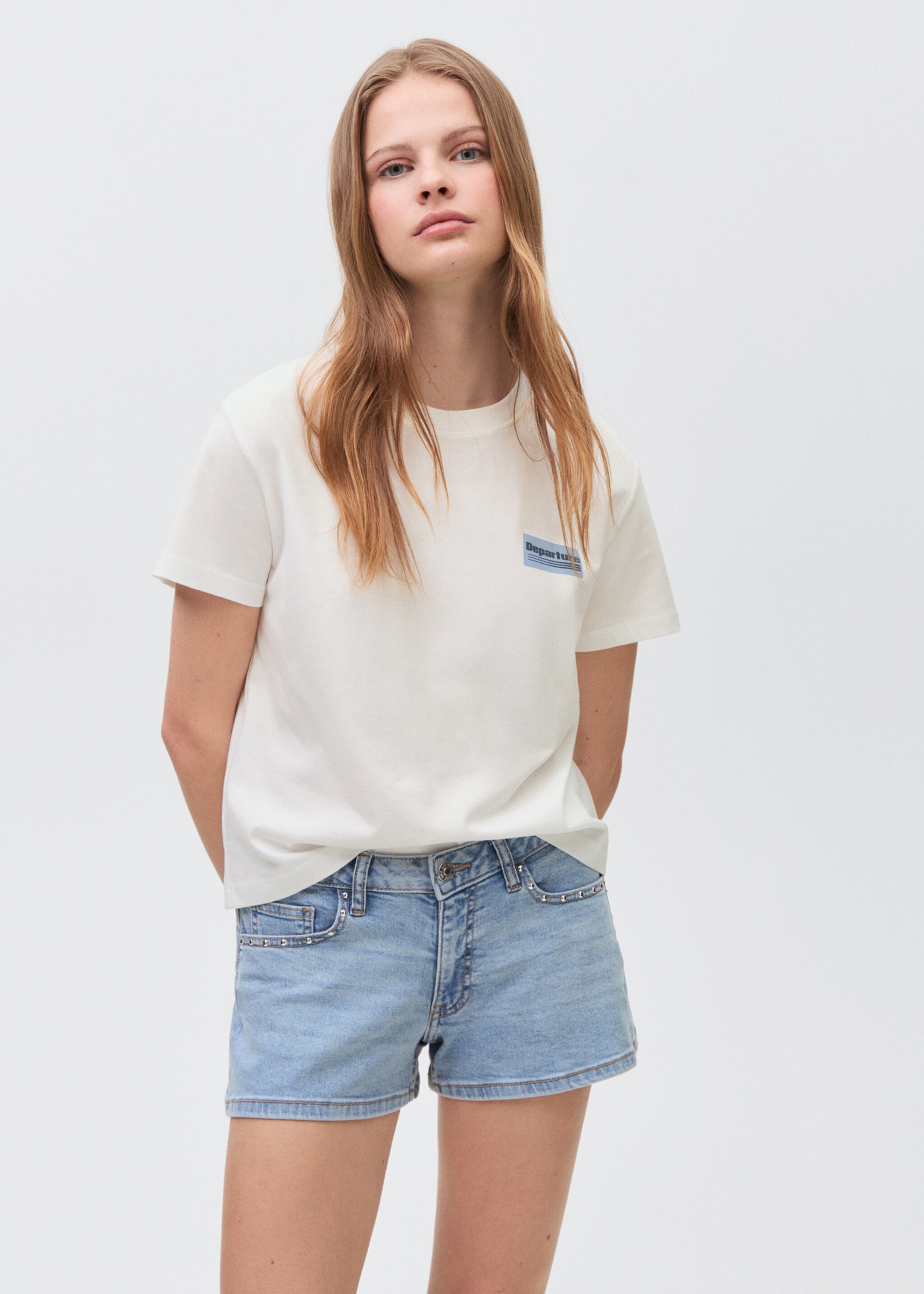 Printed cotton-blend T-shirt - Medium plane