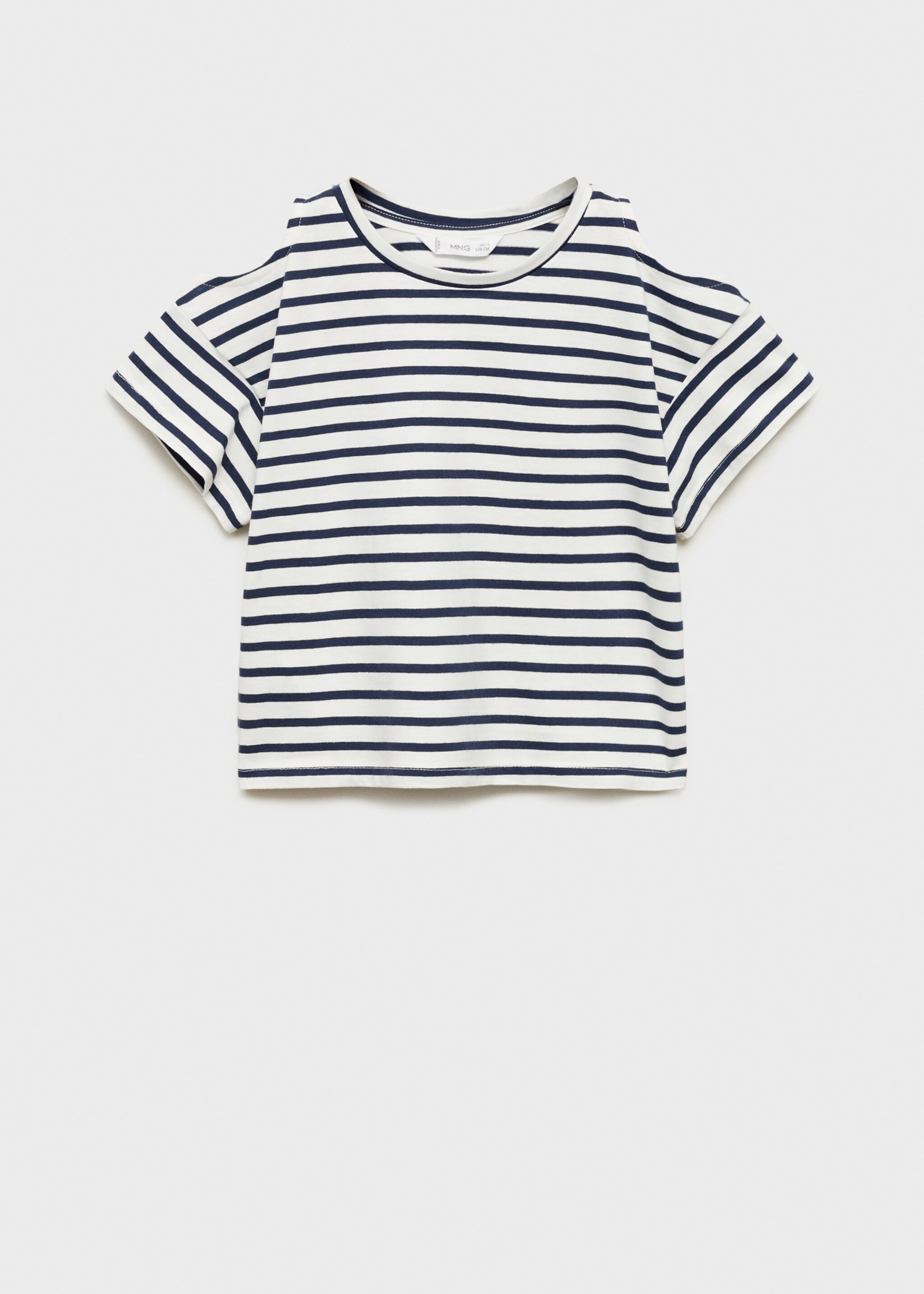 Cut-out t-shirt with striped shoulders - Article without model