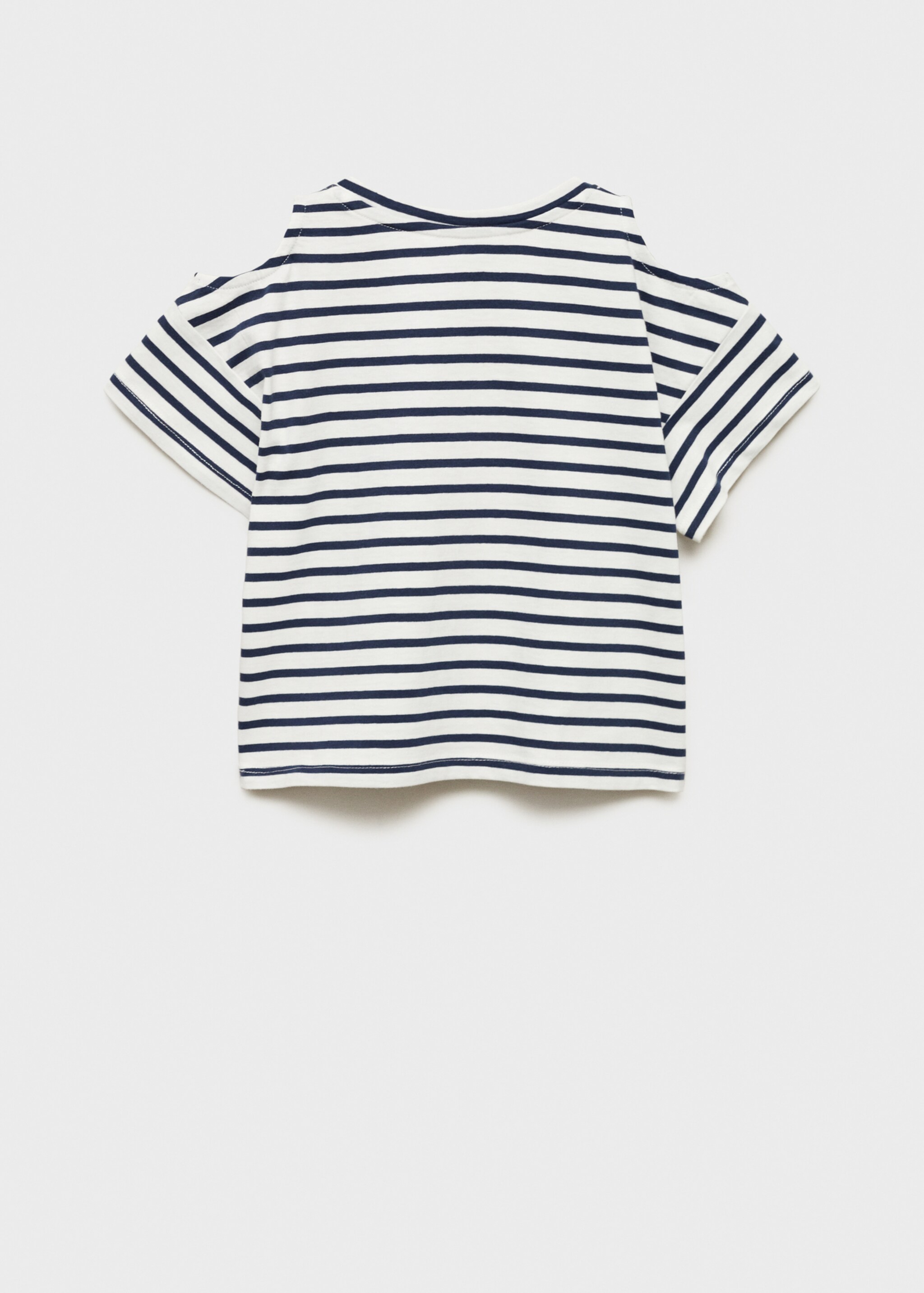 Cut-out t-shirt with striped shoulders - Reverse of the article