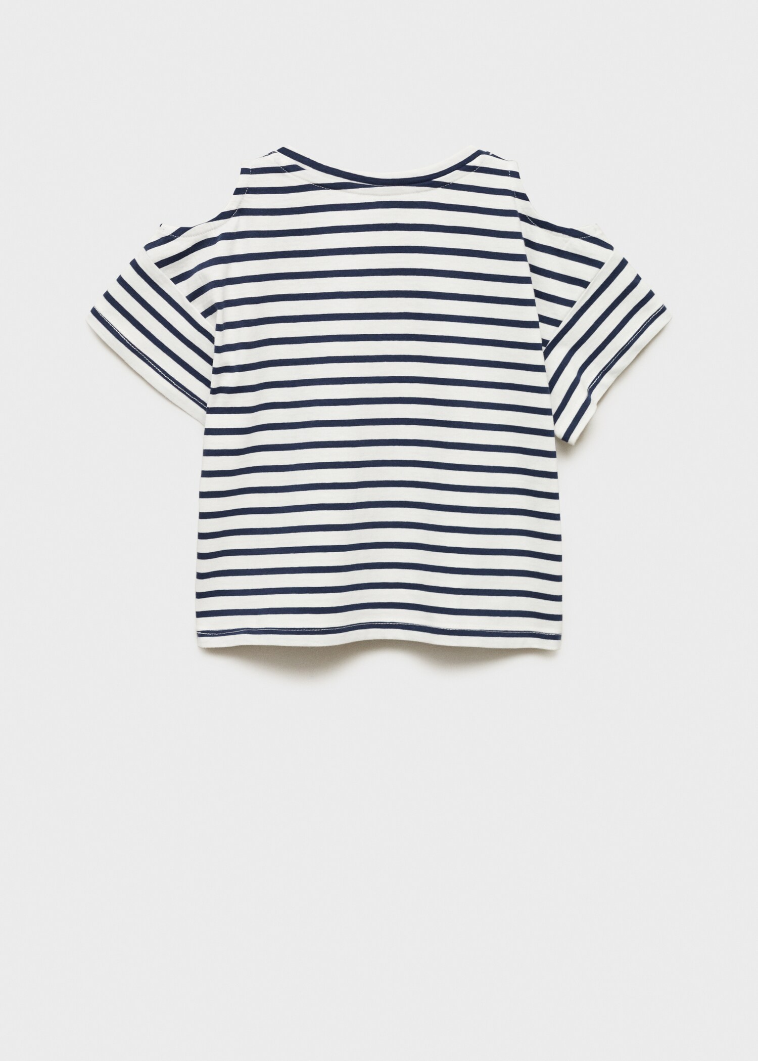 Gestreiftes T-Shirt mit Cut-Outs im Schulterbereich - Rückseite des Artikels