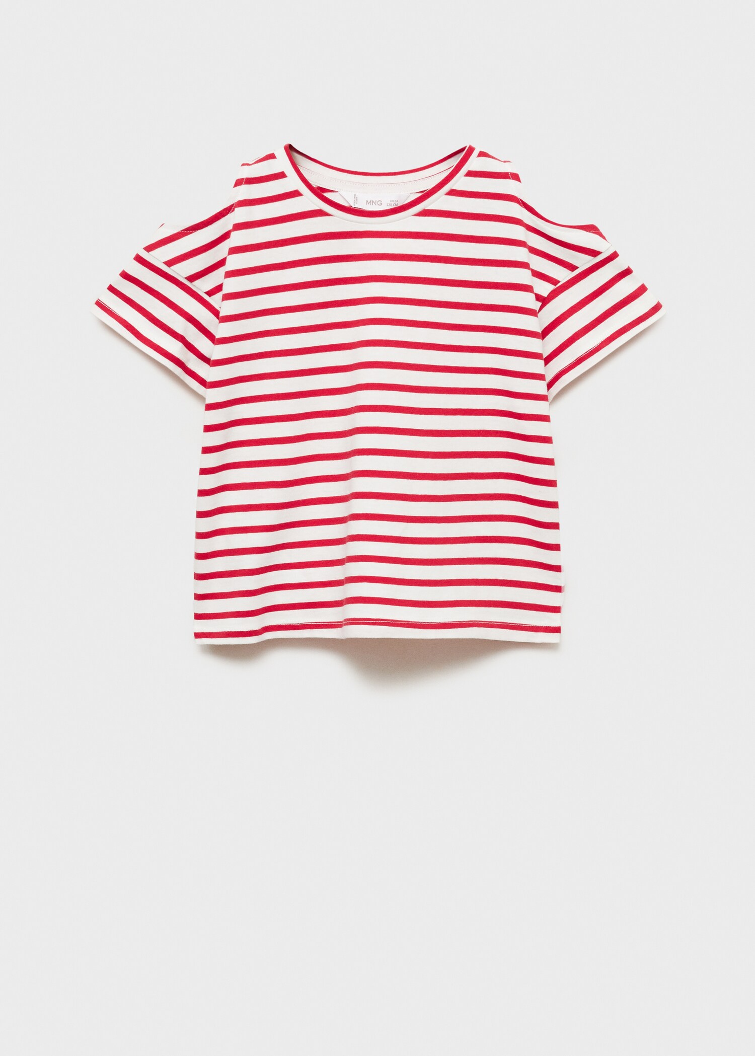 T-shirt à rayures et ouverture aux épaules - Article sans modèle