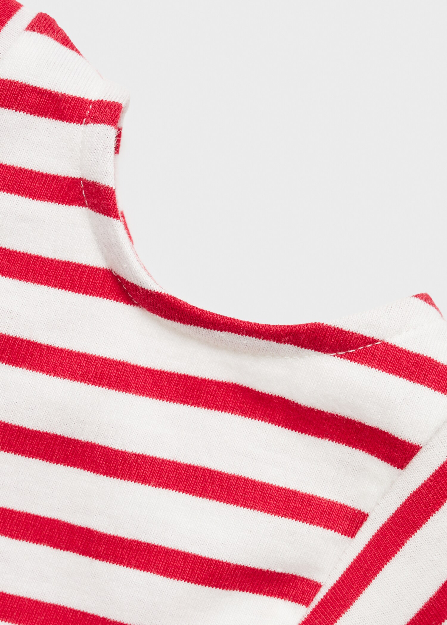 T-shirt à rayures et ouverture aux épaules - Détail de l'article 0