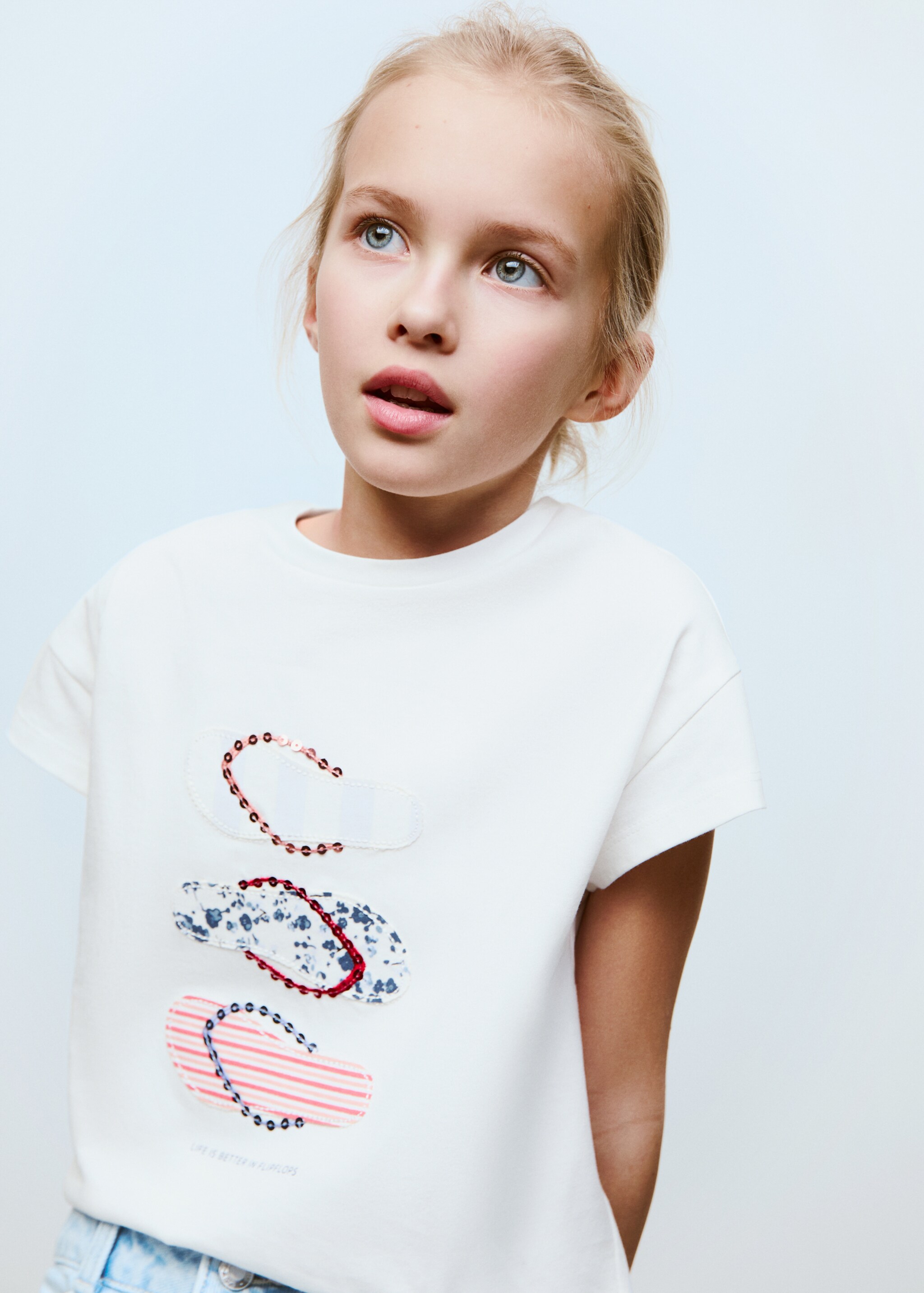 Embroidered printed T-shirt - Details of the article 1