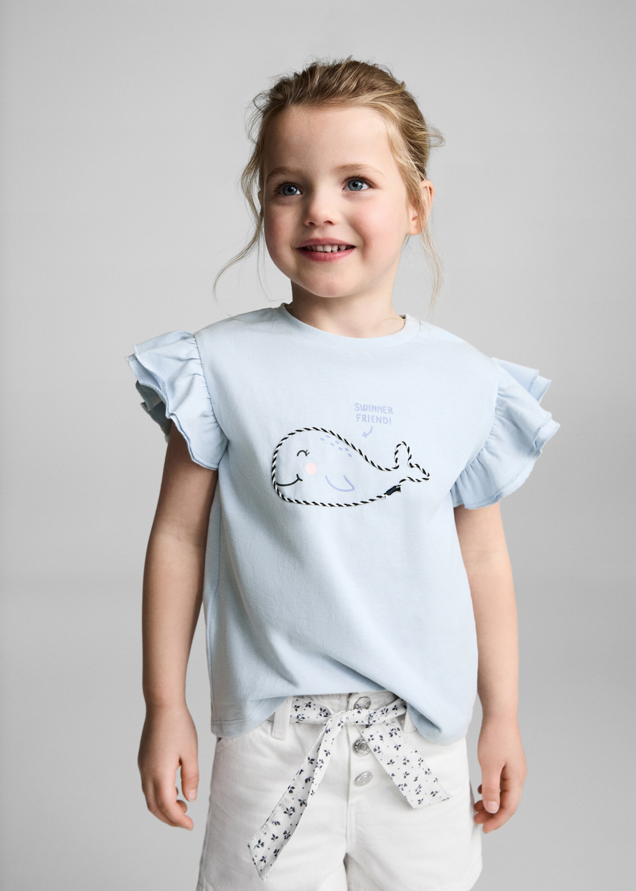 Ruffles embroidered  t-shirt - Medium plane