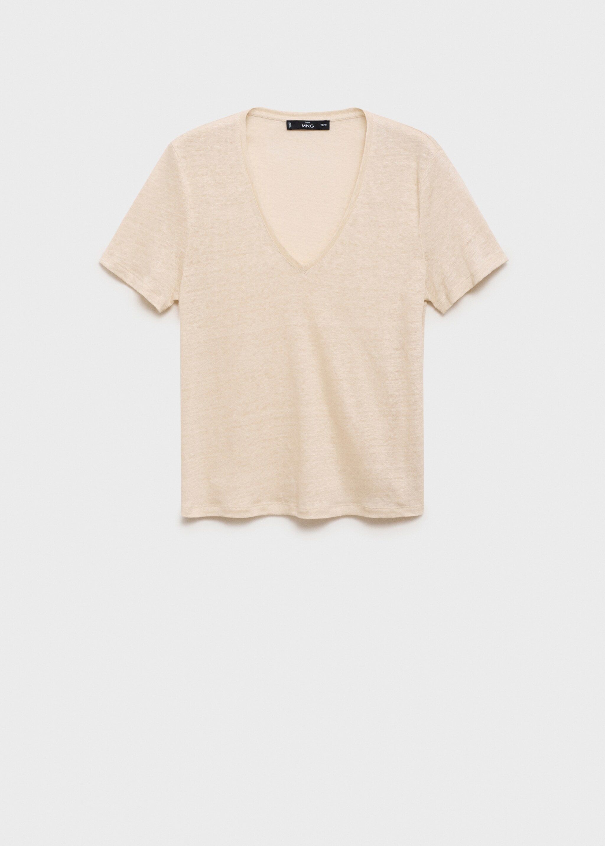 V-neck linen t-shirt - Article without model