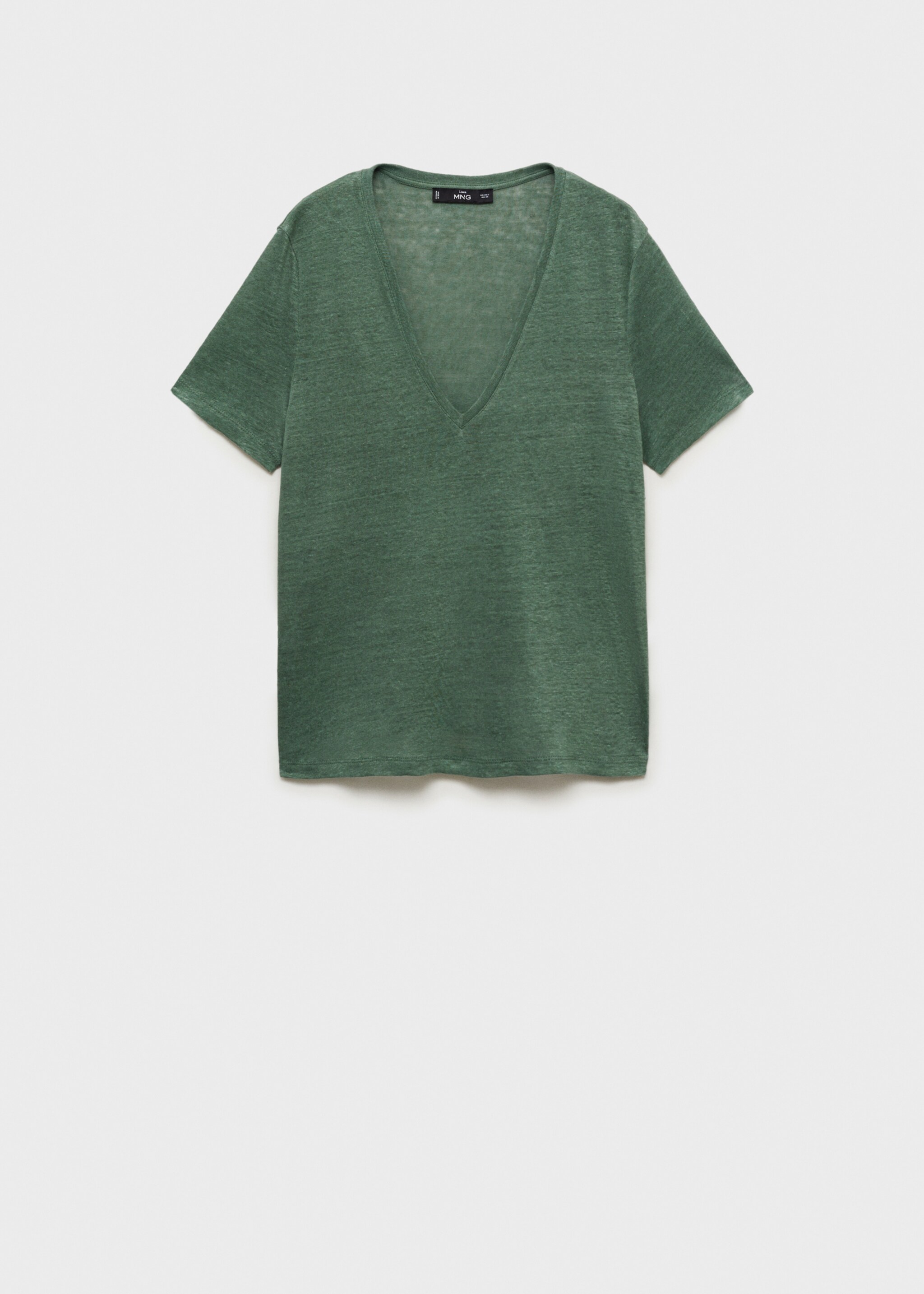 V-neck linen t-shirt - Article without model