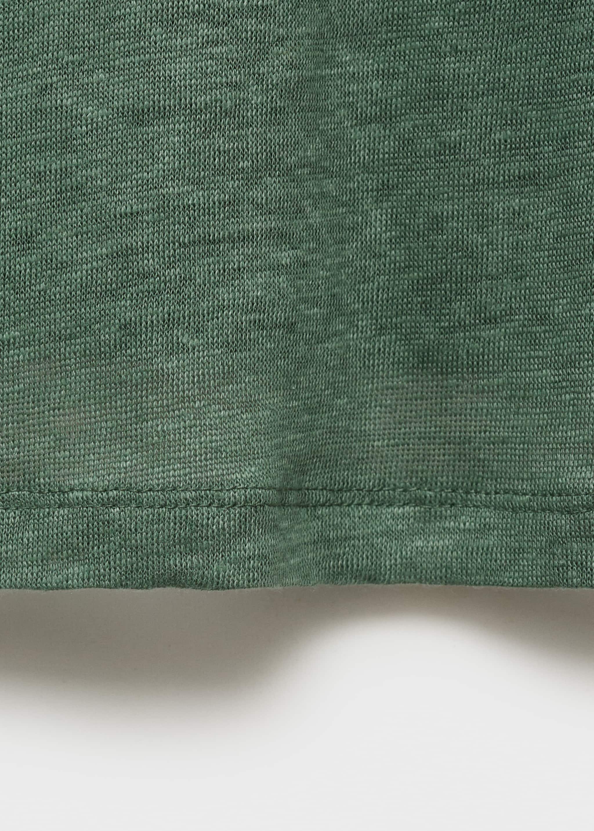 V-neck linen t-shirt - Details of the article 0