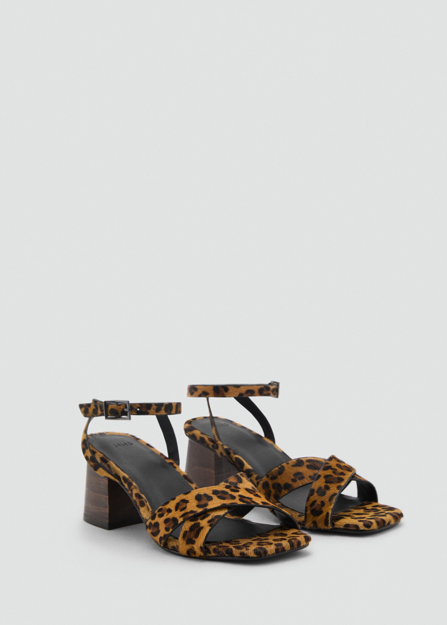 Leopard leather sandals - Medium plane