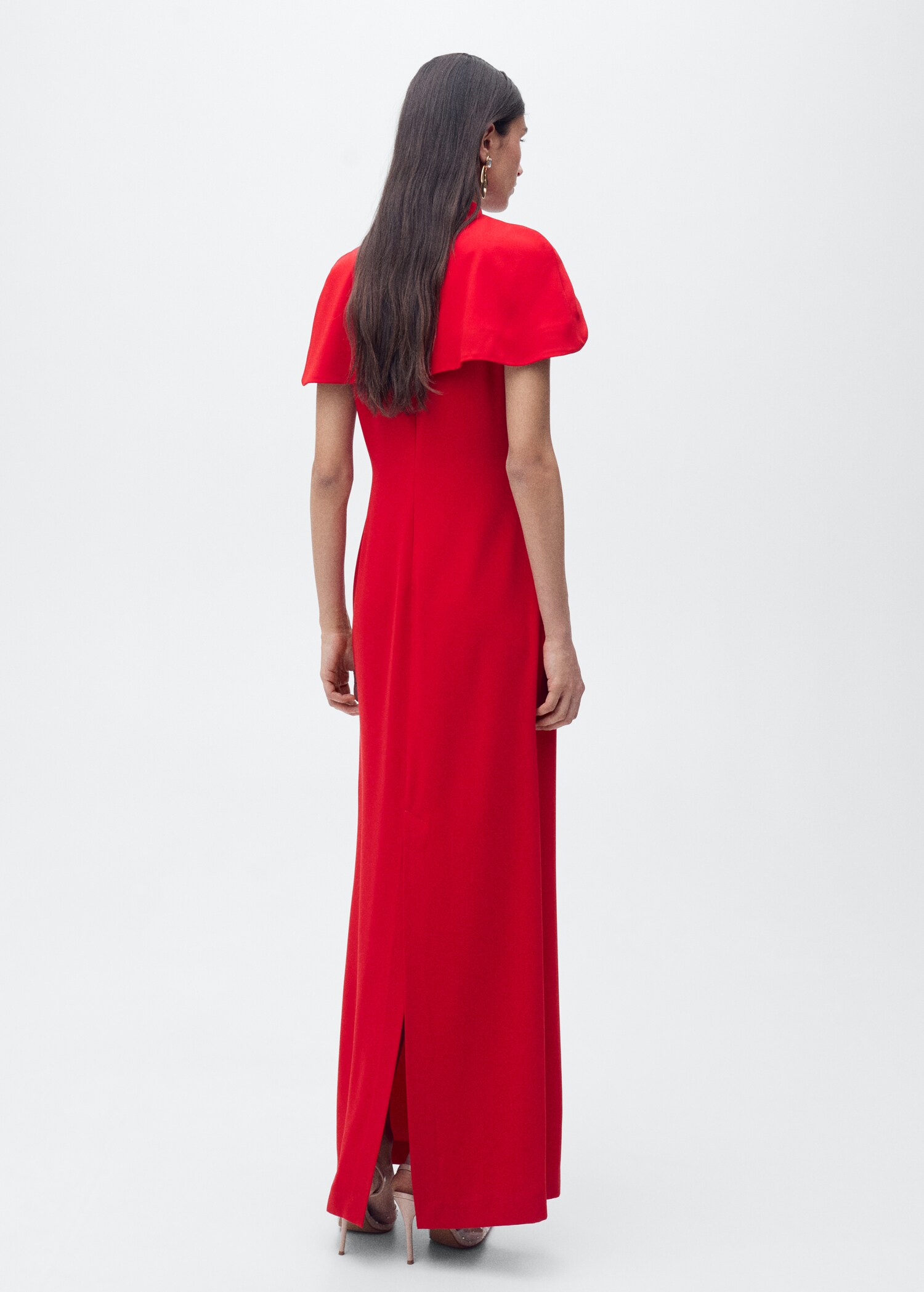Straight dress with cape collar - Reverse of the article