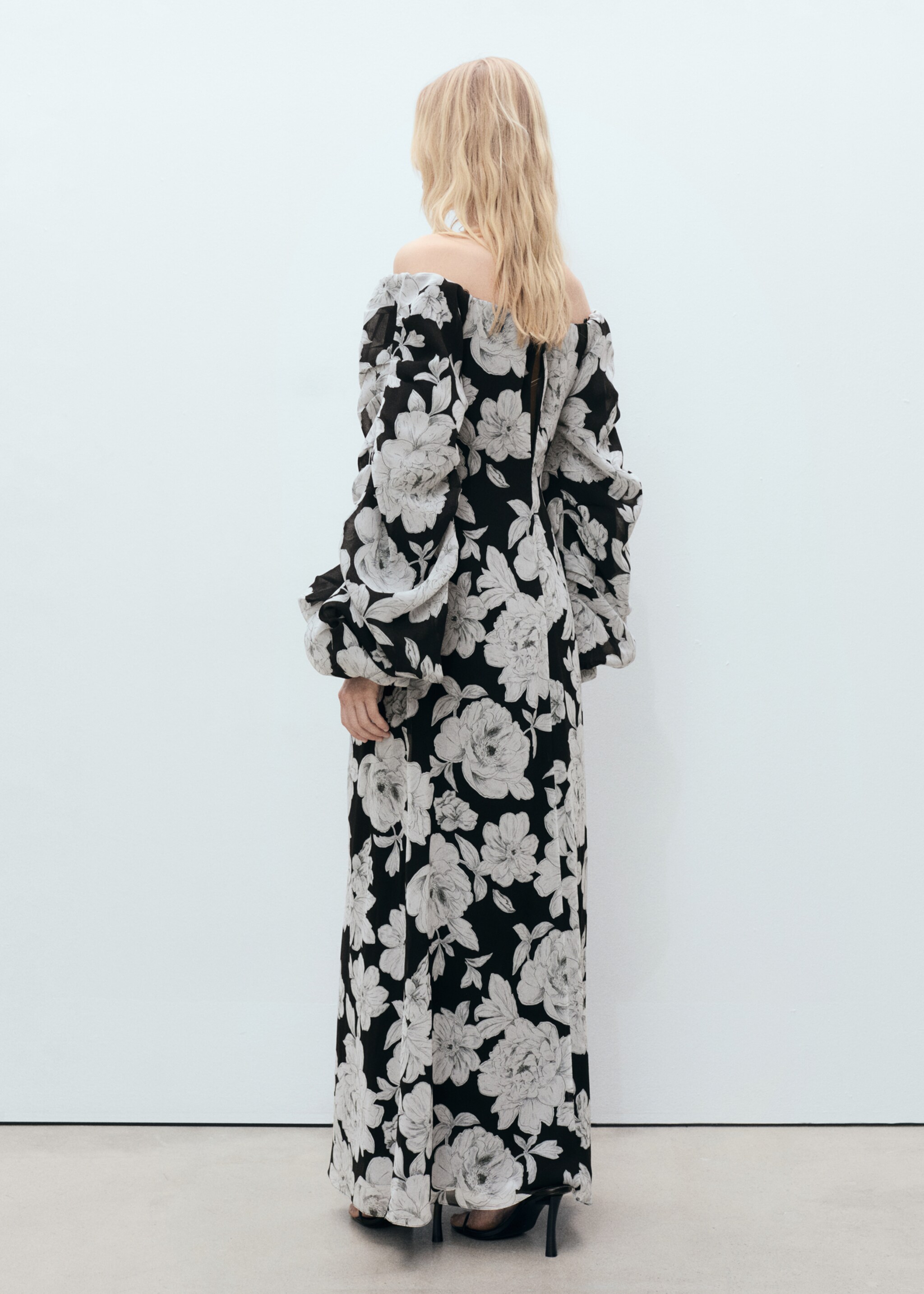 Vestido floral palabra de honor - Reverso del artículo