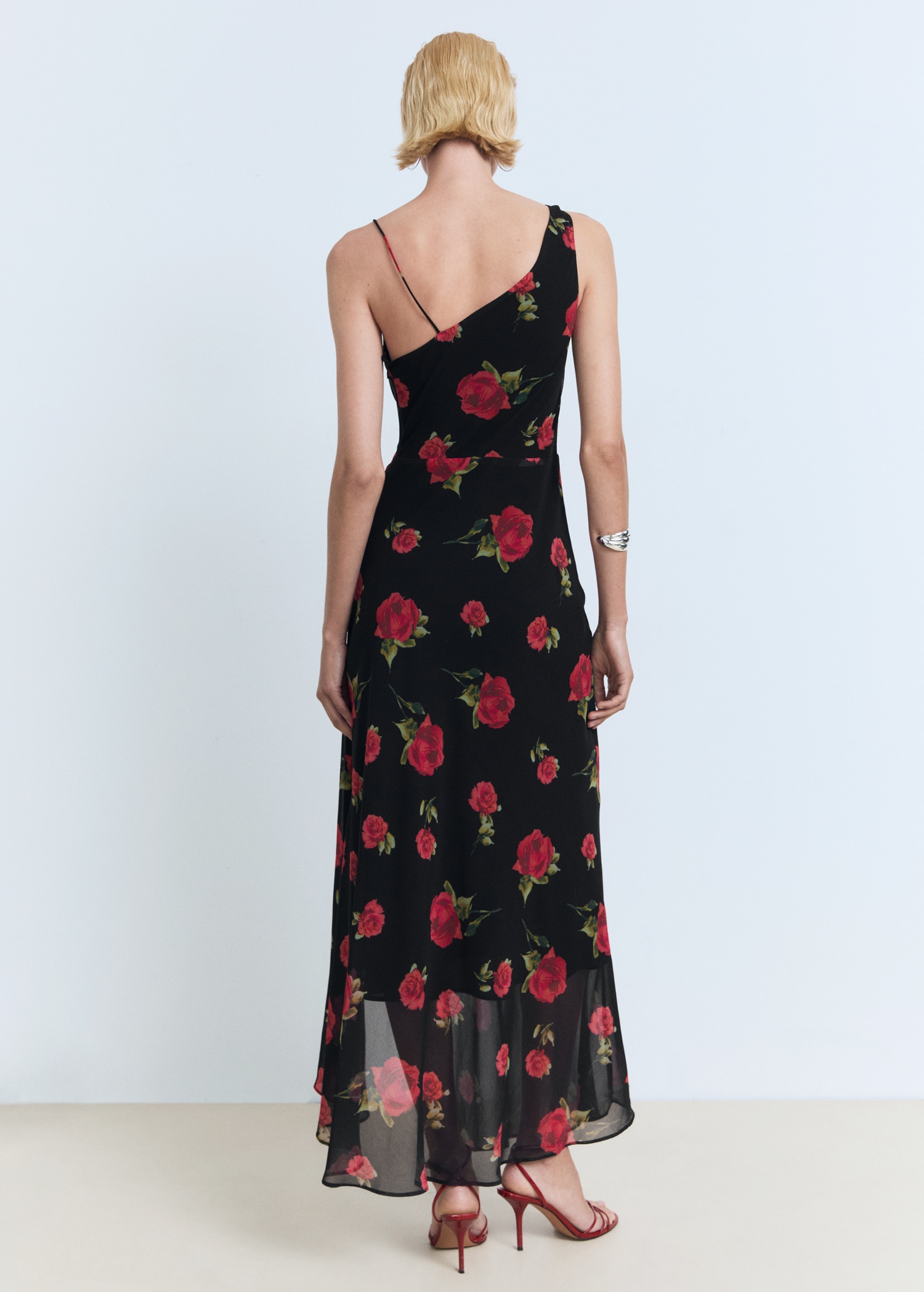 Long floral-print dress
