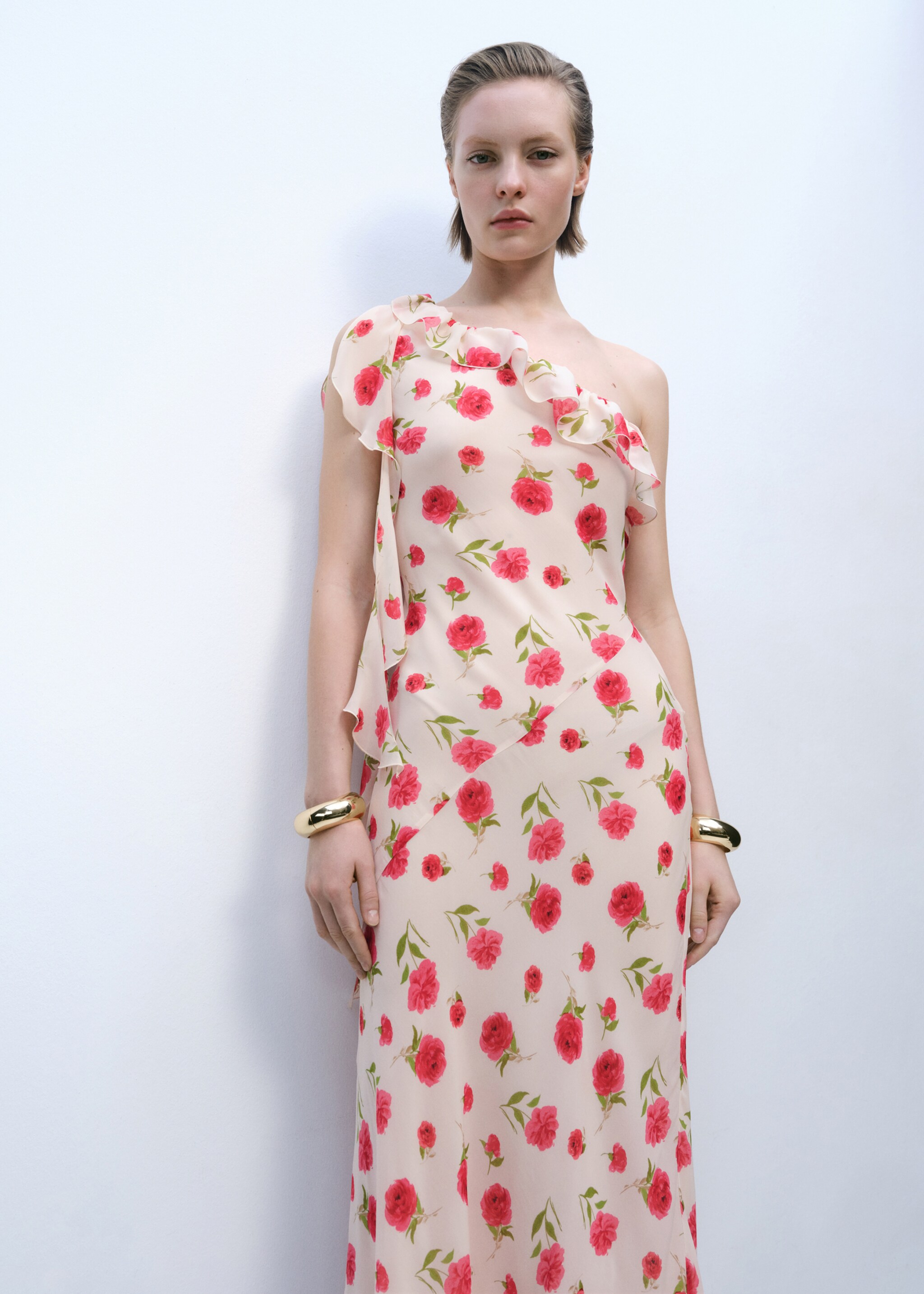 Floral ruffled dress - Medium plane